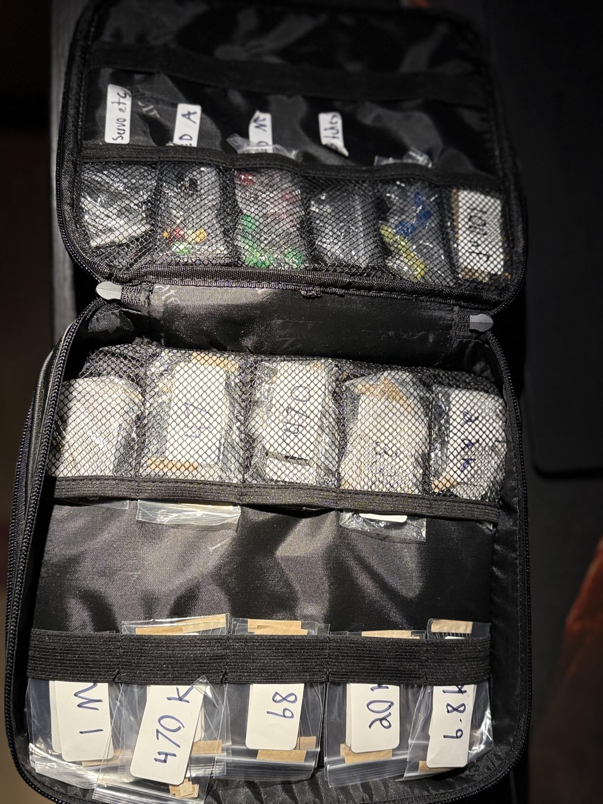 MATEIN Cable Organizer Bag, Waterproof Travel Electronic Storage, Shockproof Portable Double Layer Tech Bags Carrying Case for Cord, Earbuds, Charger, SD Card, DJ Gifts, Black customer photo 1