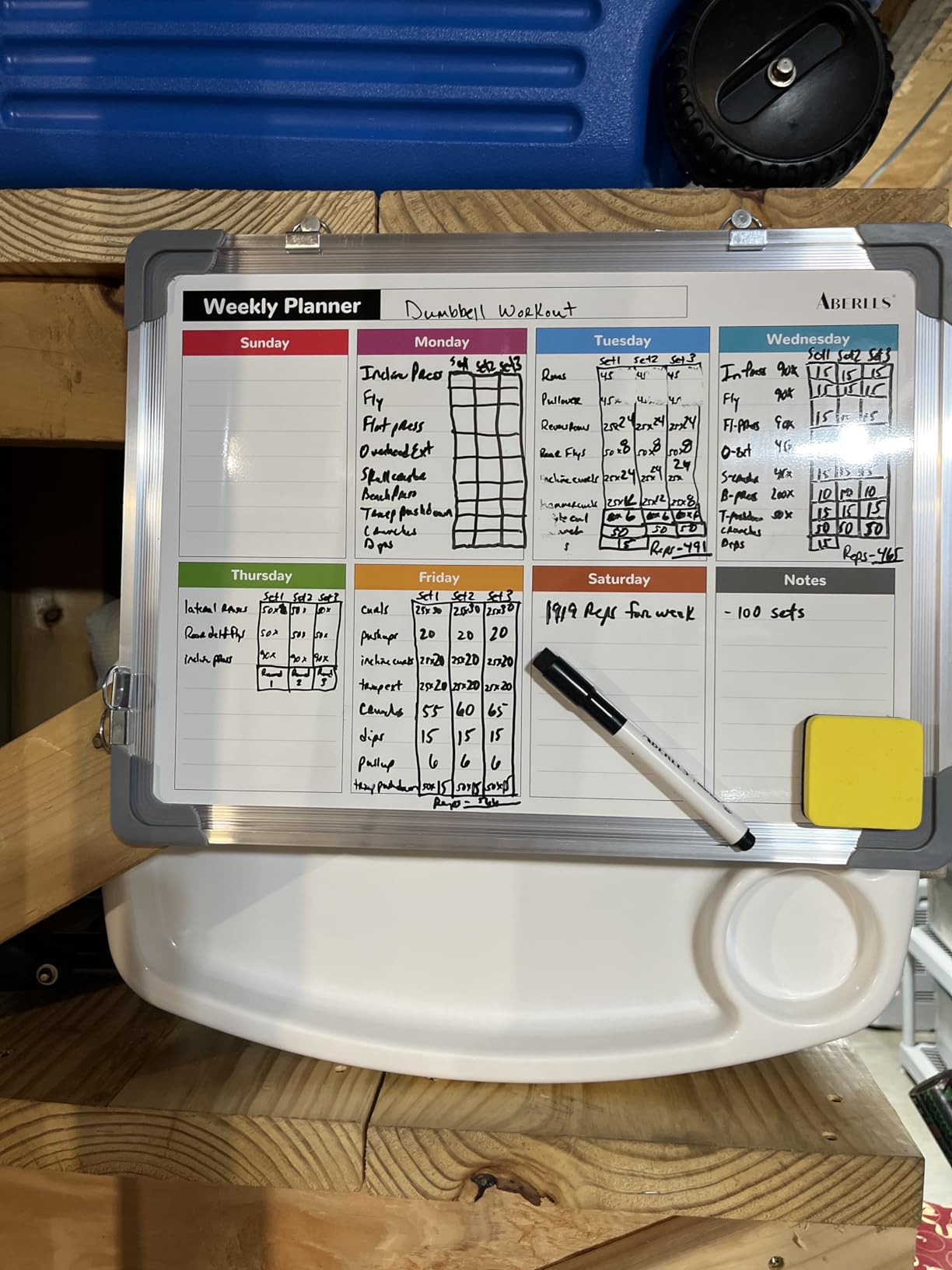 Small Weekly Calendar Dry Erase Whiteboard for Wall, 16