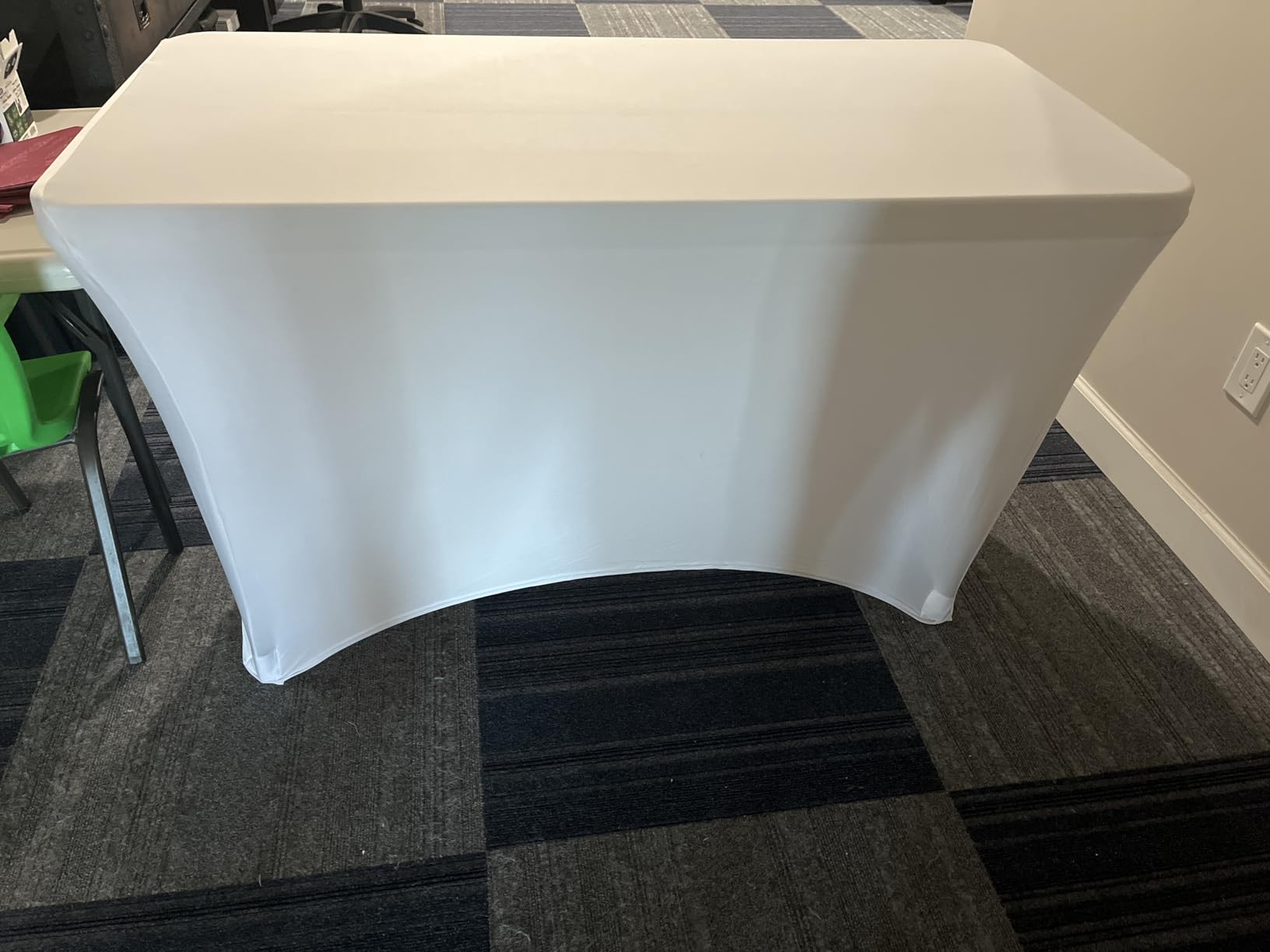 Table Covers for 6 Foot Tables, Black Washable and Wrinkle Resistant Stretch Tablecloths Rectangle 6ft for Events, Wedding, Banquets, Parties customer photo 1