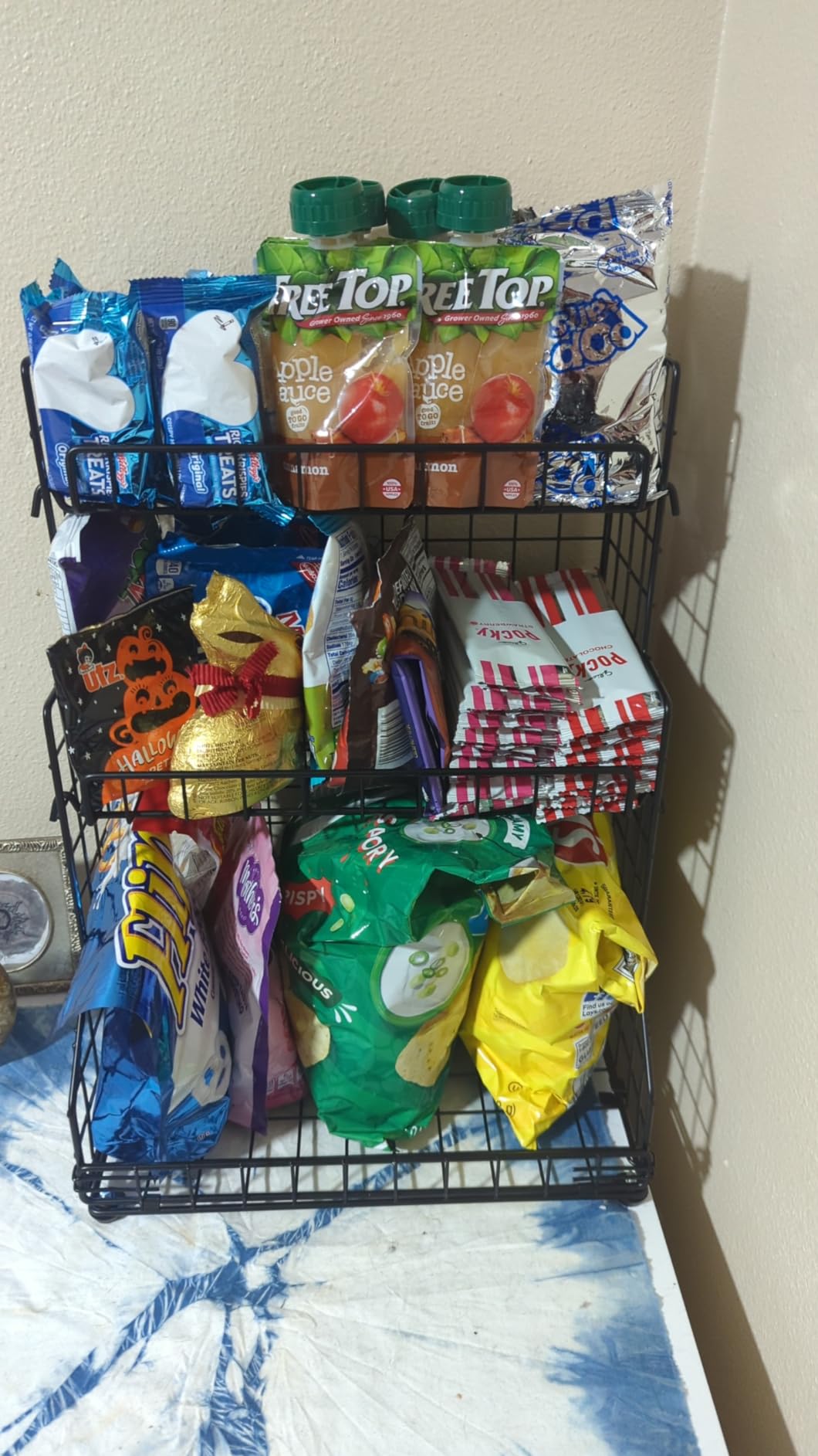 X-cosrack 3-Tier Snack Organizer Rack Bins with Adjustable Tilting Design for Pantry Storage,Metal Wire Snack Holder for Kitchen Bathroom Cabinets Countertops customer photo 3