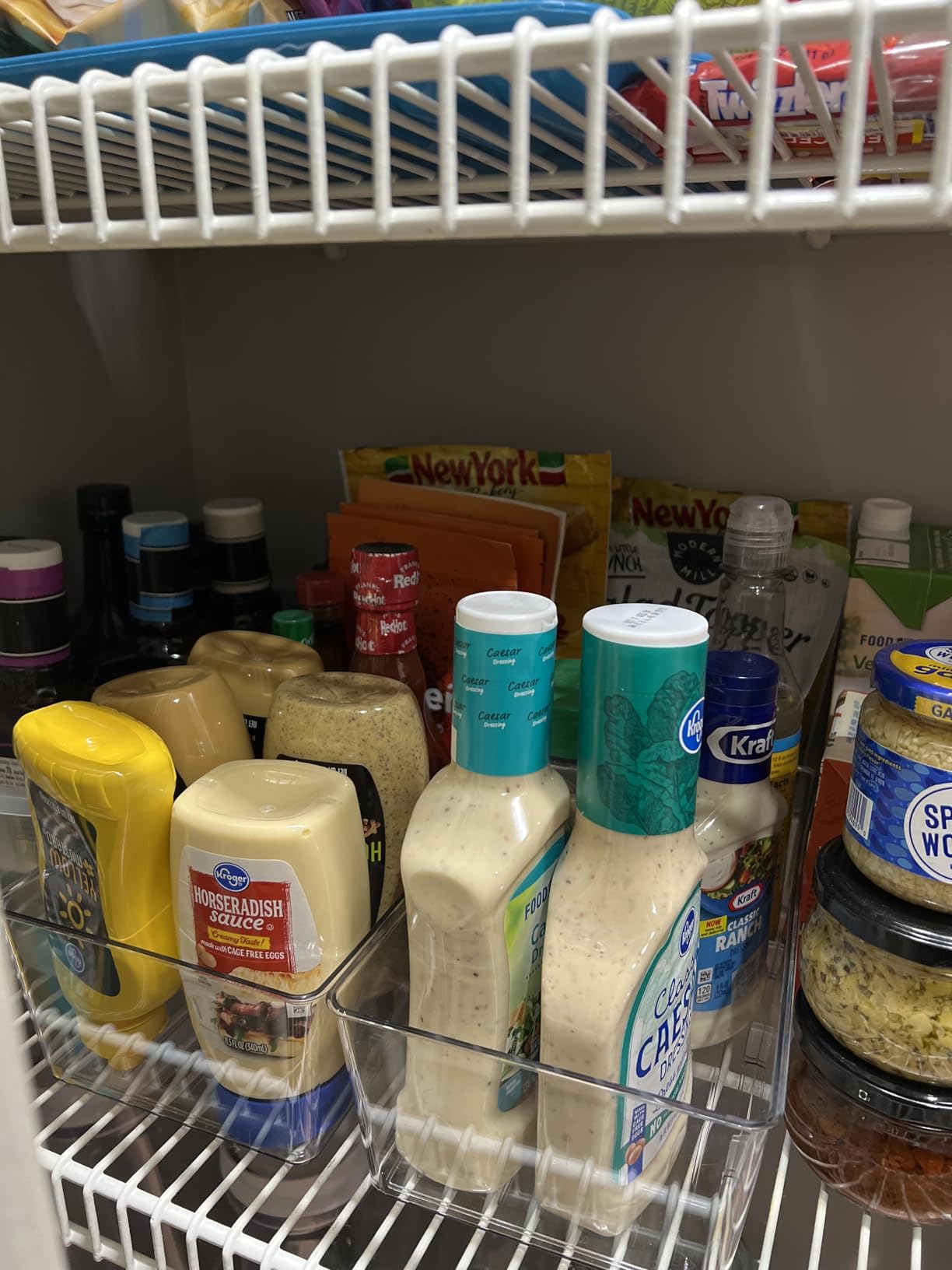 Vtopmart 4 Pack Food Storage Organizer Bins, Clear Plastic Bins for Pantry, Kitchen, Fridge, Cabinet Organization and Storage, 4 Compartment Holder Packets, Snacks, Pouches, Spice Packets customer photo 1