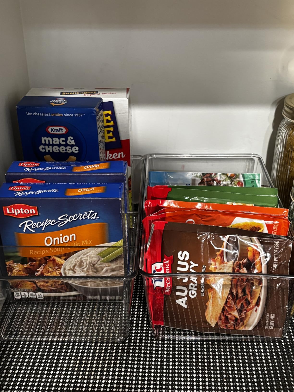 Vtopmart 4 Pack Food Storage Organizer Bins, Clear Plastic Bins for Pantry, Kitchen, Fridge, Cabinet Organization and Storage, 4 Compartment Holder Packets, Snacks, Pouches, Spice Packets customer photo 3