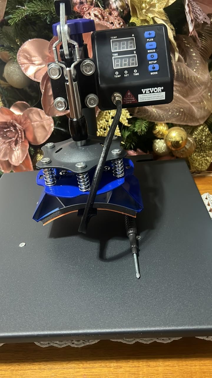 VEVOR 8 in 1 Heat Press Machine 15x15 Inch, 360° Swing Away Shirt Press Machine - Digital Professional Heat Transfer Tshirt Press Machine, Sublimation Heat Press for T Shirts Hat Cap Mug Plate Blue customer photo 2