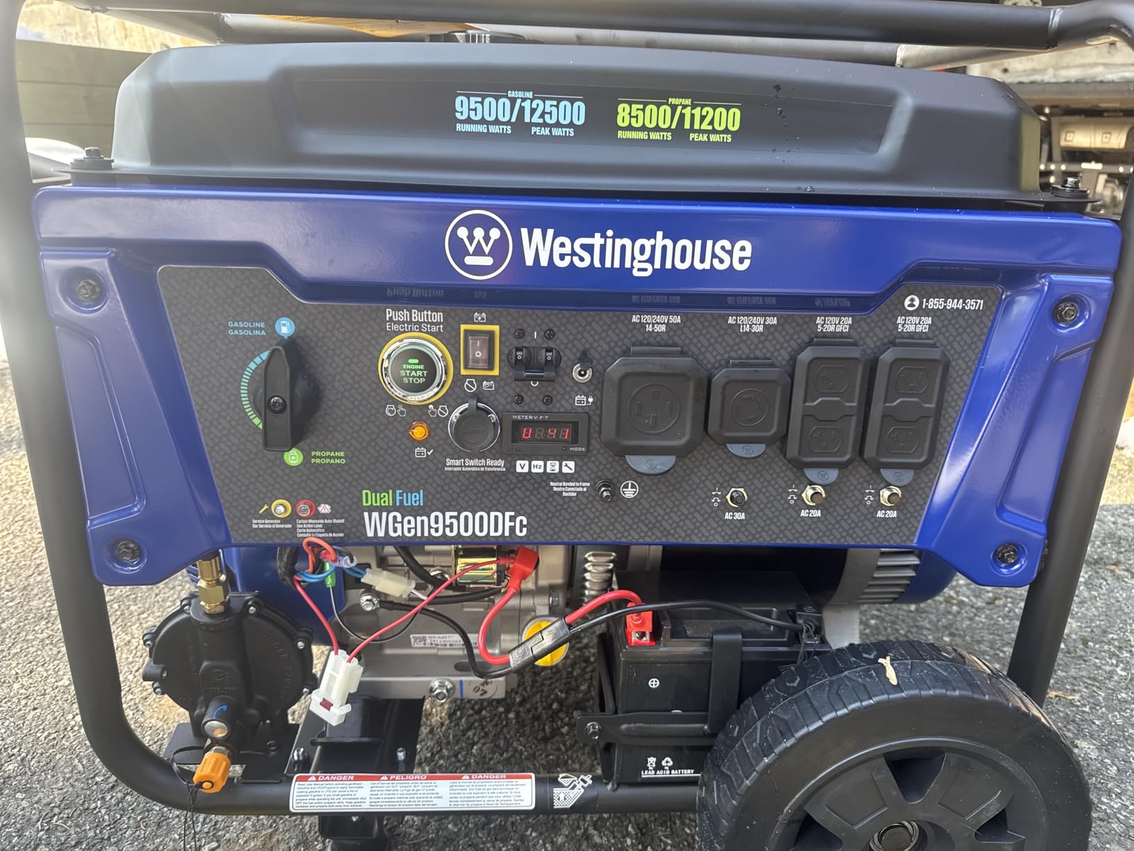 Westinghouse 12500 Peak Watt Dual Fuel Home Backup Portable Generator, Remote Electric Start, Transfer Switch Ready, Gas and Propane Powered, CO Sensor customer photo 1