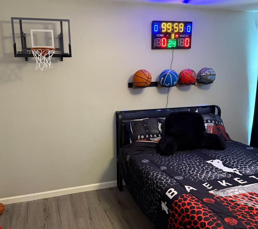Franklin Sports Wall Mounted Basketball Hoop - Fully Adjustable - Shatter Resistant - Accessories Included Black/White customer photo 2