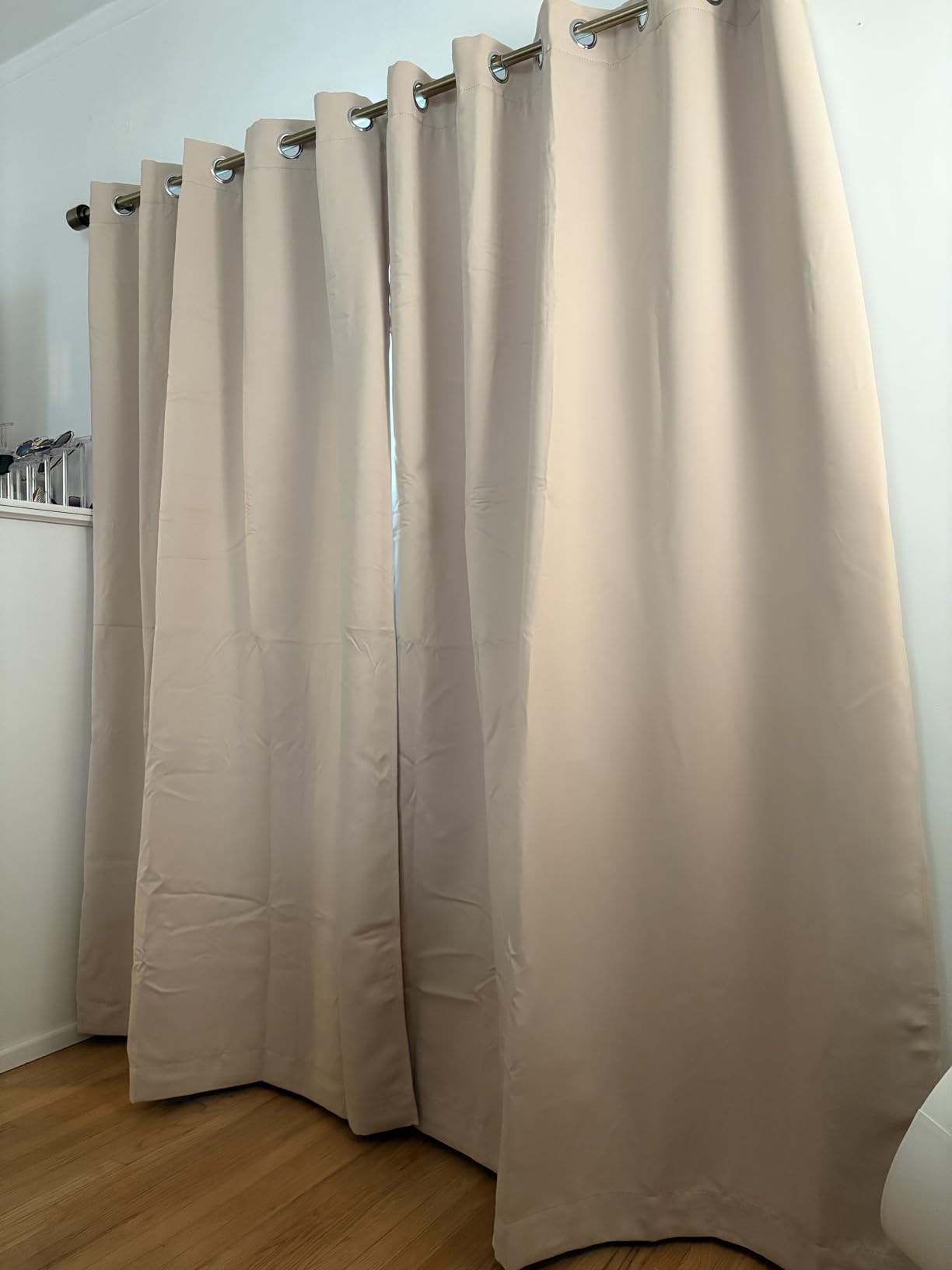 RYB HOME Soundproof & Dust Particle Filtering Curtains Total Blackout Thermal Insulated Window Treatment Anti Dust Air Filter Drapes for Living Room Laundry Room Bedroom, Grey, W52 x L84 inch, 2 Panel customer photo 1