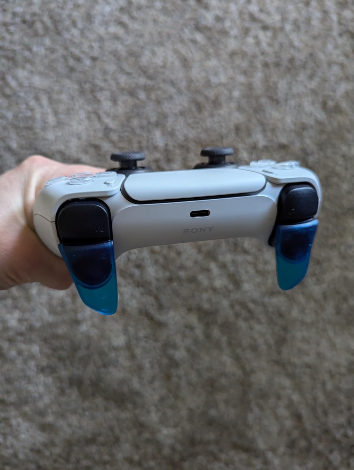 PlayVital Blade 2 Pairs Shoulder Buttons Extension Triggers for ps5 Controller, Game Improvement Adjusters for PS Portal Remote Player, Bumper Trigger Extenders for ps5 Edge - Chameleon Purple Blue customer photo 2