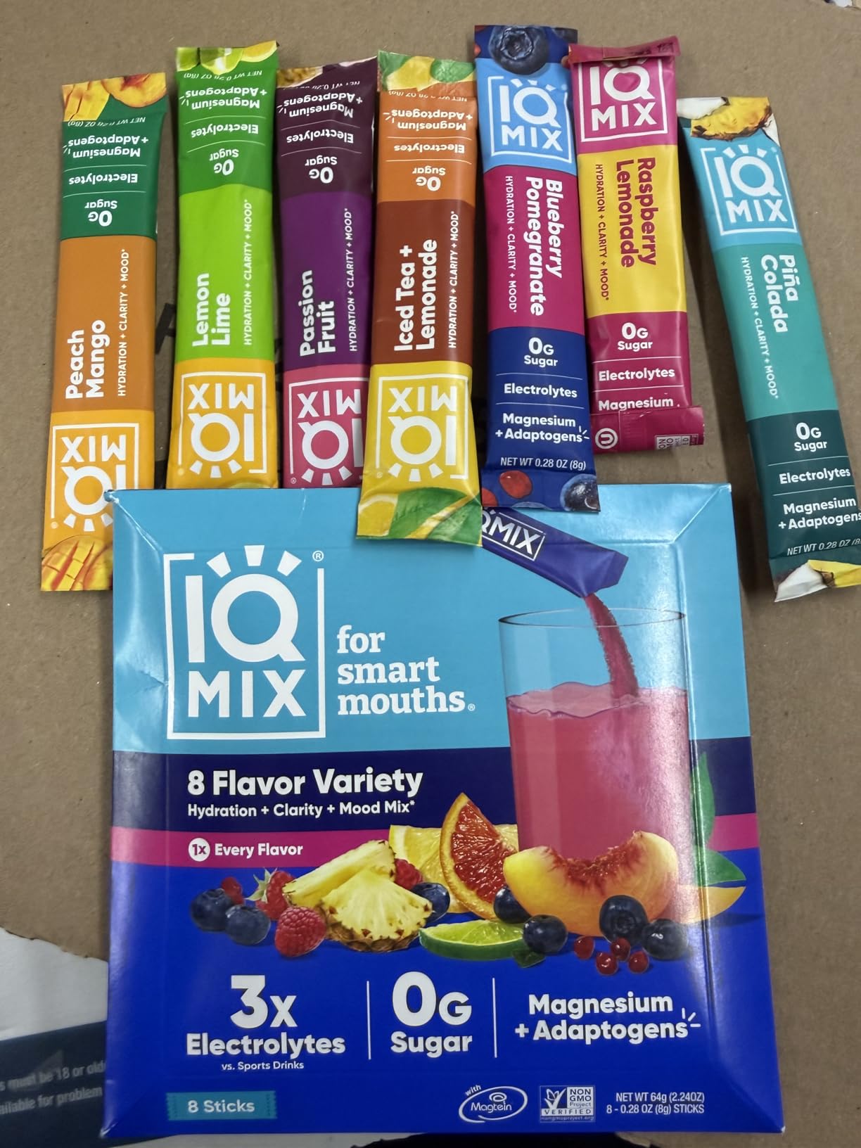 IQMIX Hydration Electrolyte Powder - 4-in-1 Formula for Hydration, Mental Clarity, Mood & Recovery - Sugar-Free, Keto Drink Mix with Magnesium L-Threonate & Lion's Mane - 8-Count Sampler (All Flavors) customer photo 1