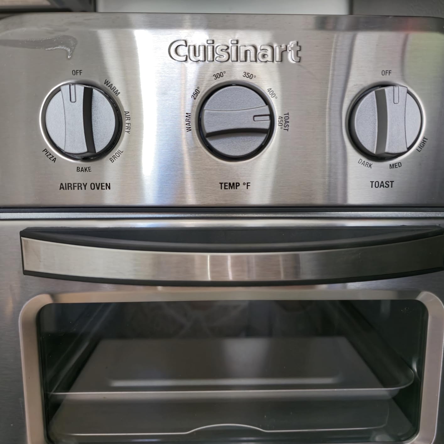 Cuisinart Compact Air Fryer Toaster Oven, Stainless Steel Fryer with 6-in-1 Functions, Adjustable Temperature, Includes Oven Rack, Baking Pan and Air Fry Basket, TOA-26 customer photo 2