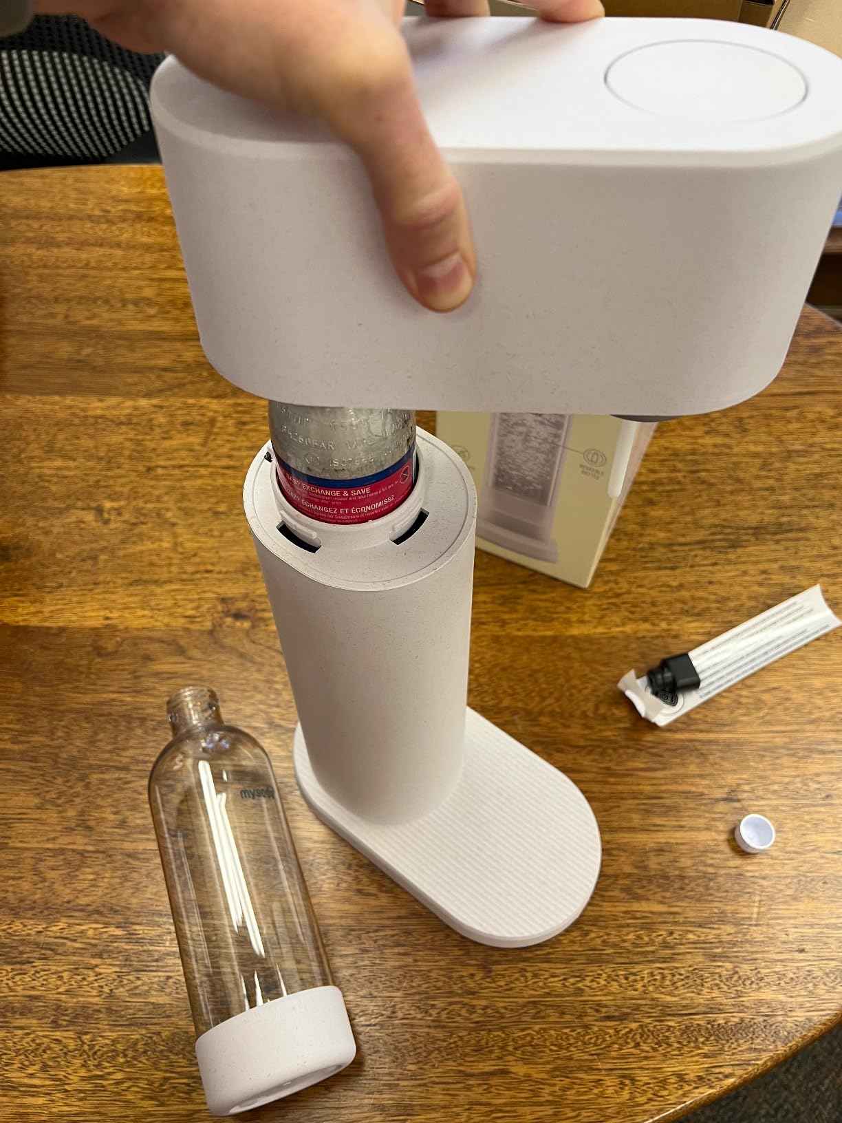 Mysoda Woody Soda Streaming Machine - Silent Carbonated Water Machine Robust Long-Lasting Aluminium Soda Maker - With 1L Water Bottle - Without CO2 Cylinder - Pigeon customer photo 1