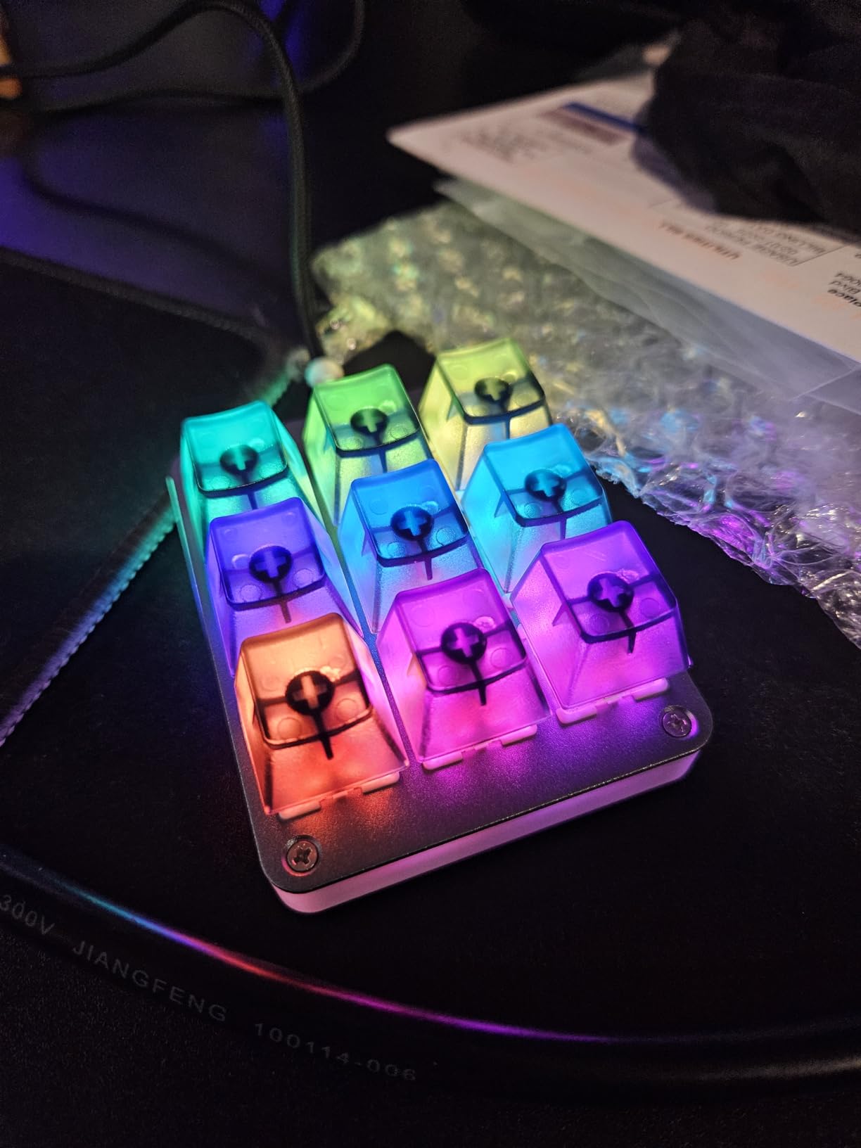 YMDK 9 Key CNC Aluminum QMK VIA Hotswap RGB Support Macro Type C Gateron Pro Yellow Switches Mechanical Keyboard Numpad for Gaming Photoshop (Gray Case Milk Caps) customer photo 2