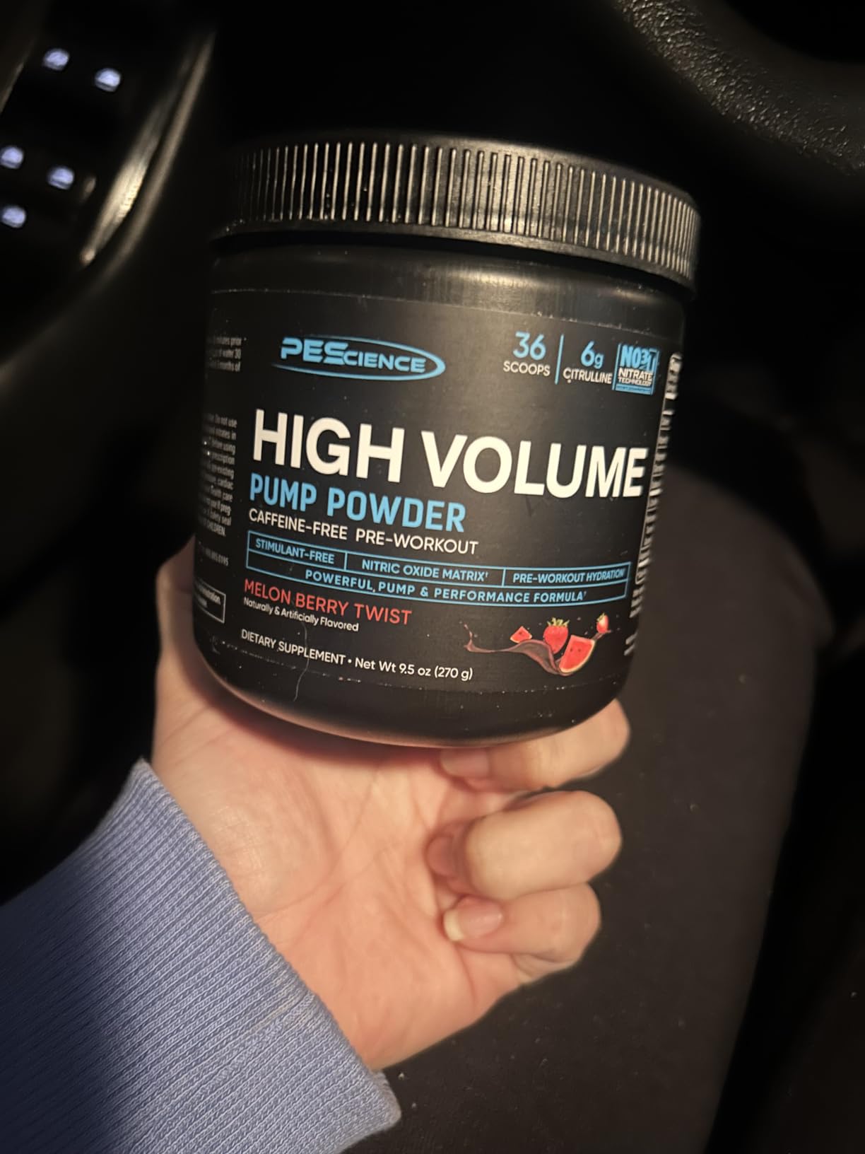 PEScience High Volume Stim-Free Pre-Workout Pump Powder, Caffeine-Free with L-Citrulline & L-Arginine Nitrate, Non-Stim Preworkout for Men and Women - 36 Scoops, Sour Peach Candy customer photo 1