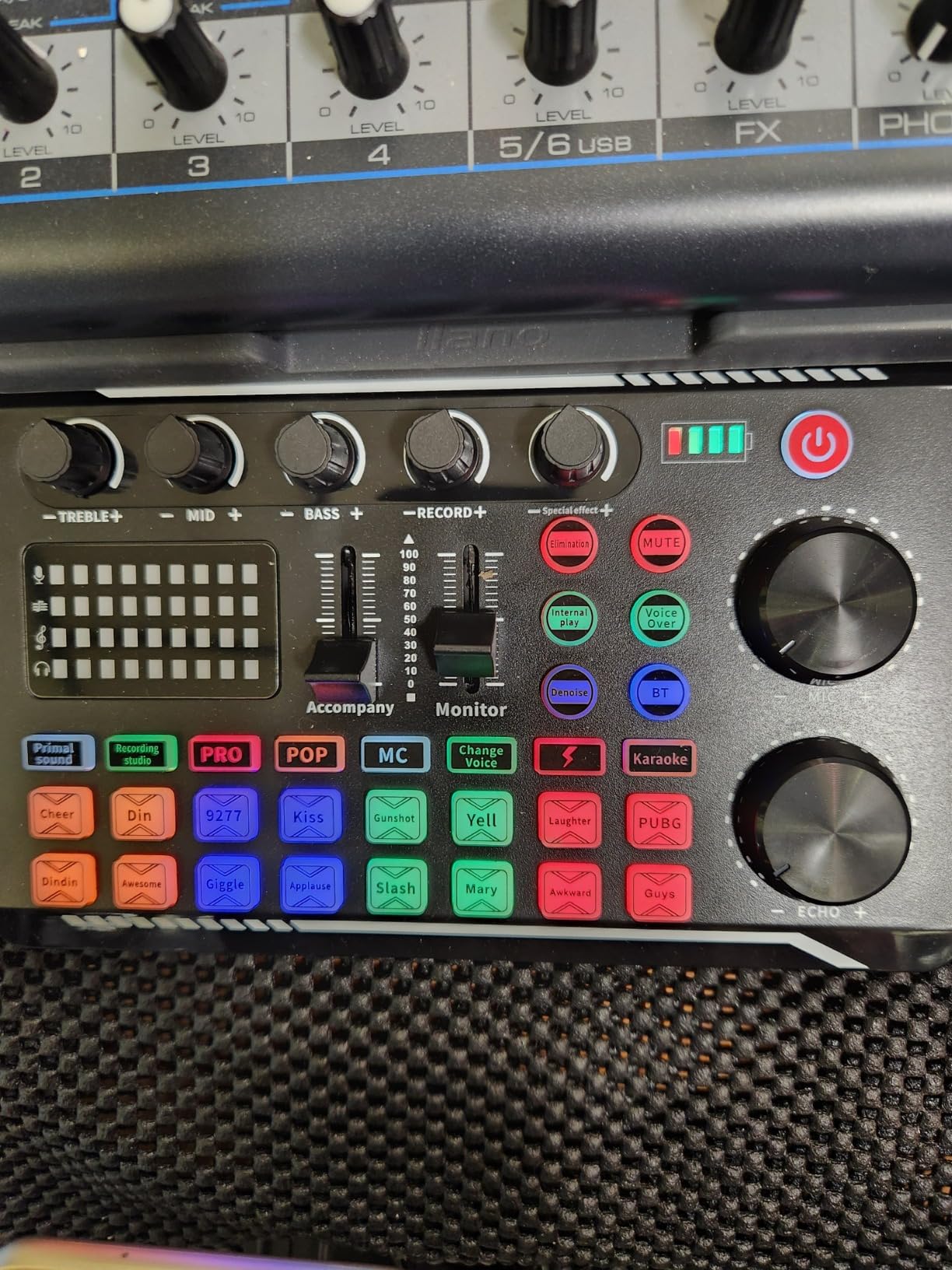 Facmogu F998 Live Sound Card Audio Mixer, Podcast Audio Interface with DJ Mixer Effects, Voice Changer with Sound Effects for PS4 PS5 Karaoke Tiktok YouTube Live Streaming Record Gaming customer photo 1