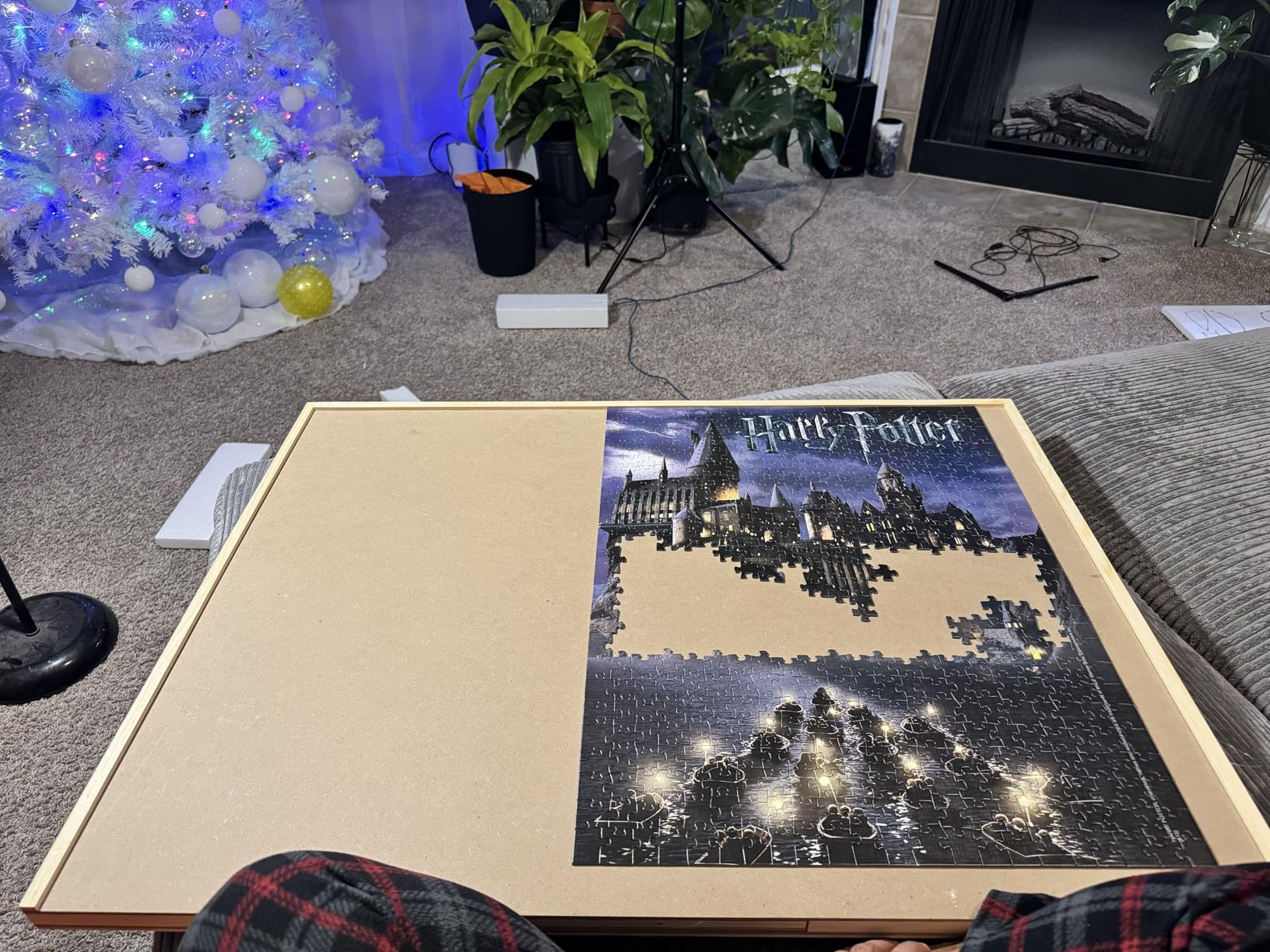 PlayVibe 1000 Piece Puzzle Board with Drawers and Cover - Portable Wooden Jigsaw Puzzle Tray with Drawers, Solve Station & Sturdy Table, Portable Outdoor Fun, Patio, Easter Gift Idea customer photo 2