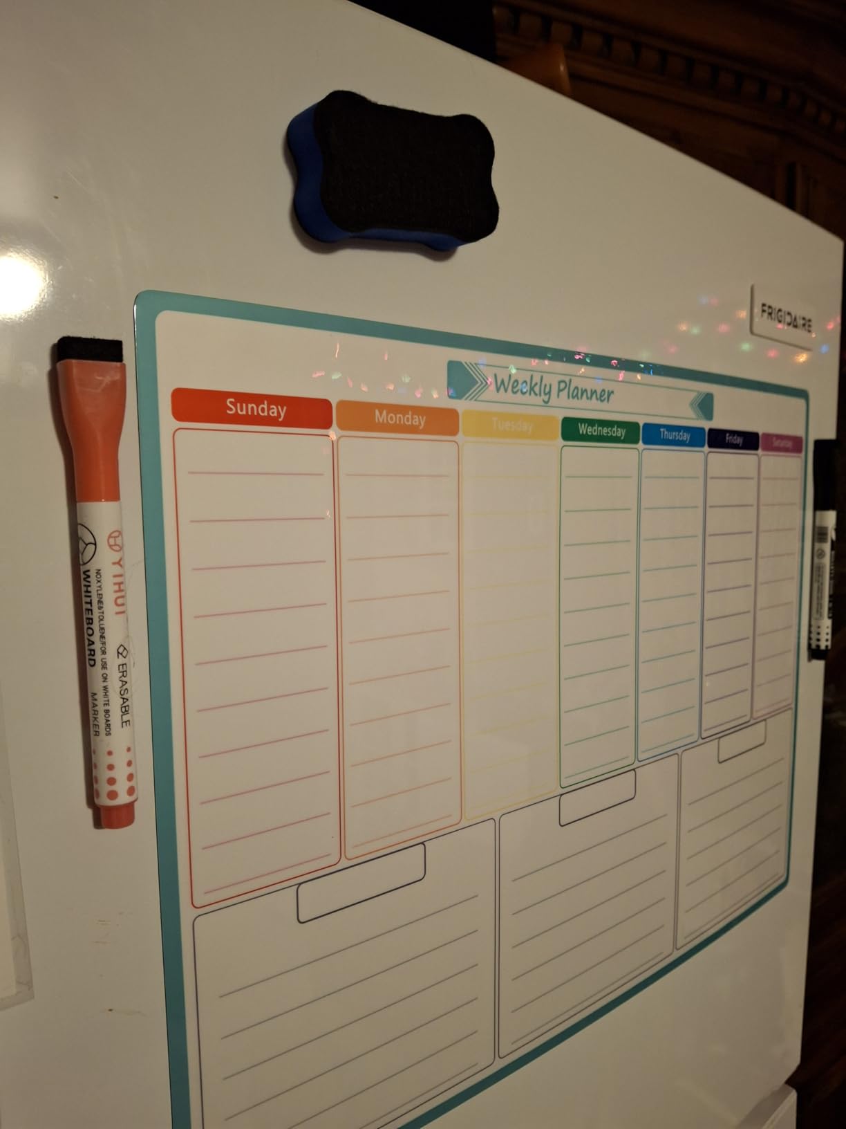 MaxGear Weekly Dry Erase Board for Fridge, 16