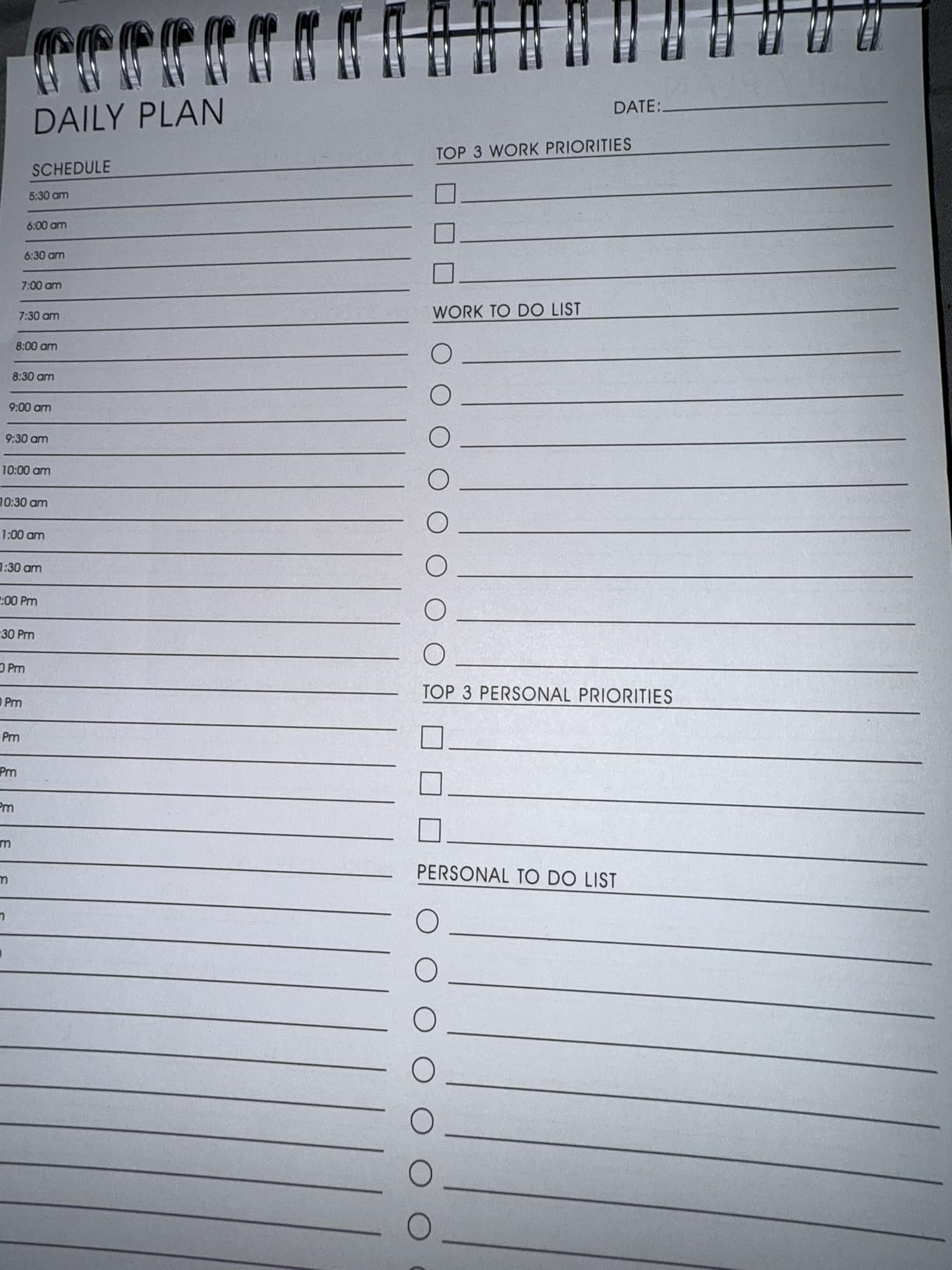 24 Hour Daily Planner with To Do List for Work & Personal Life,105 Days for Productivity Planner, No Bleed Everyday Planner, Daily Schedule, 6.5 x 9.8 customer photo 1