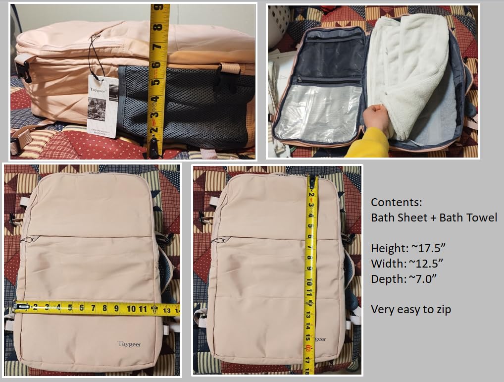 Taygeer Travel Backpack for Women, Carry On Backpack with USB Charging Port & Shoe Pouch, TSA 15.6inch Laptop Mochila Flight Approved, Nurse Bag Casual Daypack for Weekender Business Hiking, Pink customer photo 1