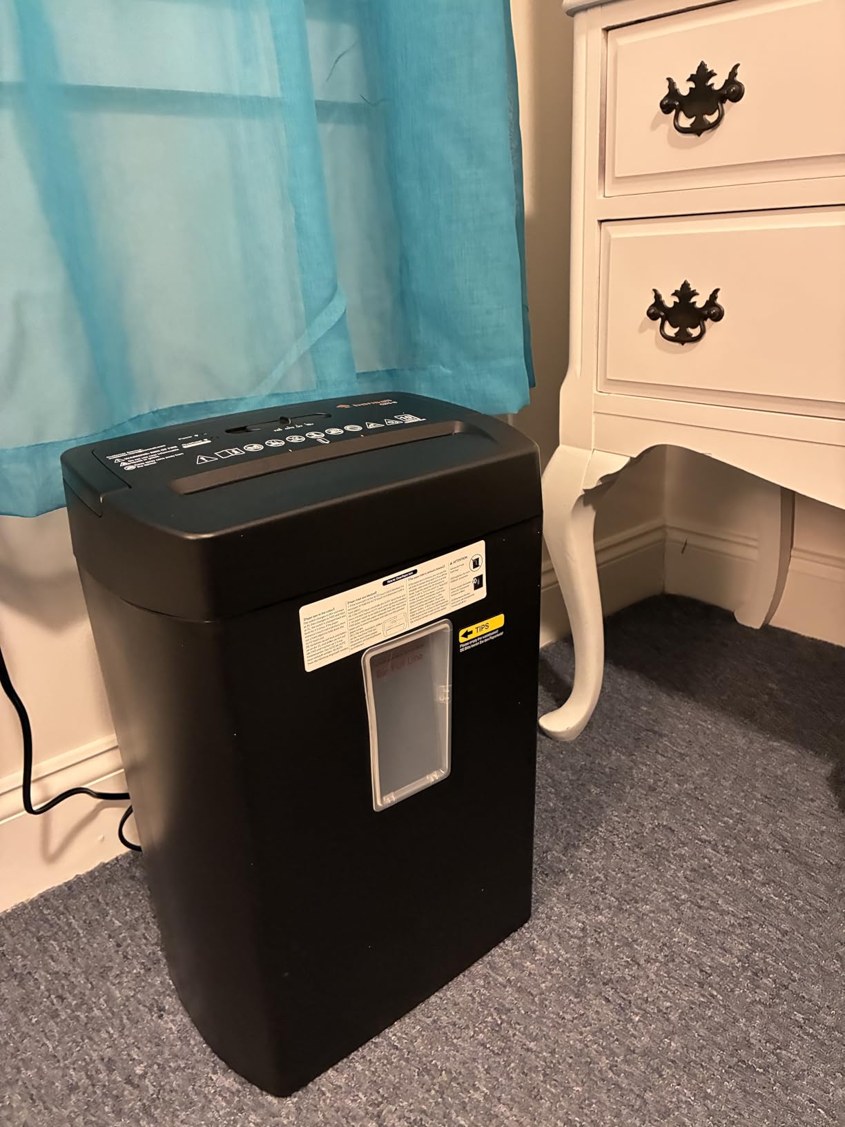 Bonsaii 12-Sheet Cross Cut Paper Shredder, 5.5 Gal Home Office Heavy Duty Shredder for Paper, Credit Card, Mail, Staples, with Transparent Window, High Security Level P-4 (C275-A) customer photo 1