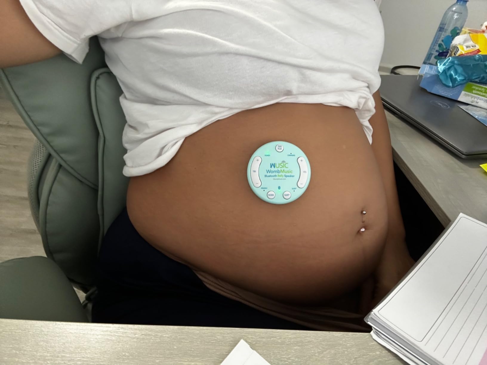 Wusic Safe Wireless Pregnancy Headphones for Belly - Womb Music Bluetooth Baby Headphones for Bonding, Pregnancy Essentials for First Time Moms, One-Tap Bluetooth Plays 8+ Hours of Music to Your Baby customer photo 2