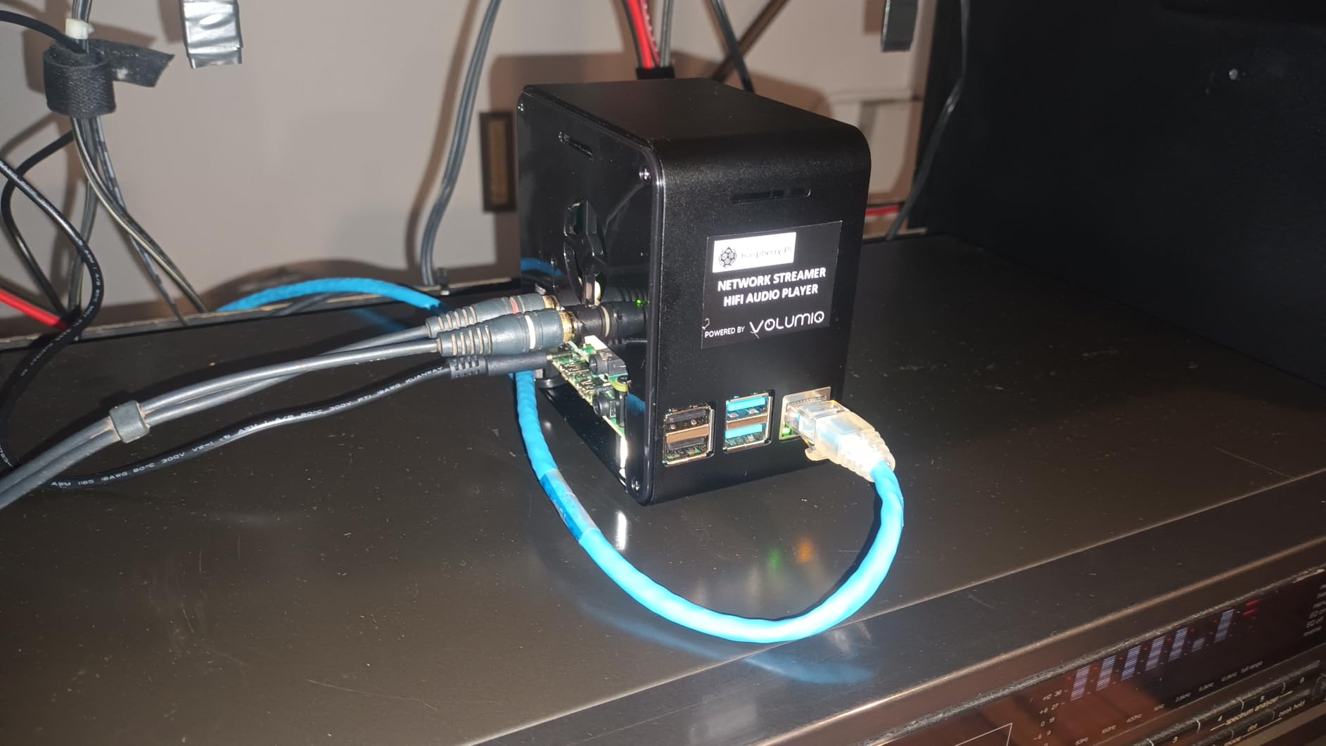 ElectroCookie Raspberry Pi 4 Case, Aluminum Mini Tower Case with Cooling Fan and Color Changing Ambient Light (Matte Black & Dark Gray) customer photo 1