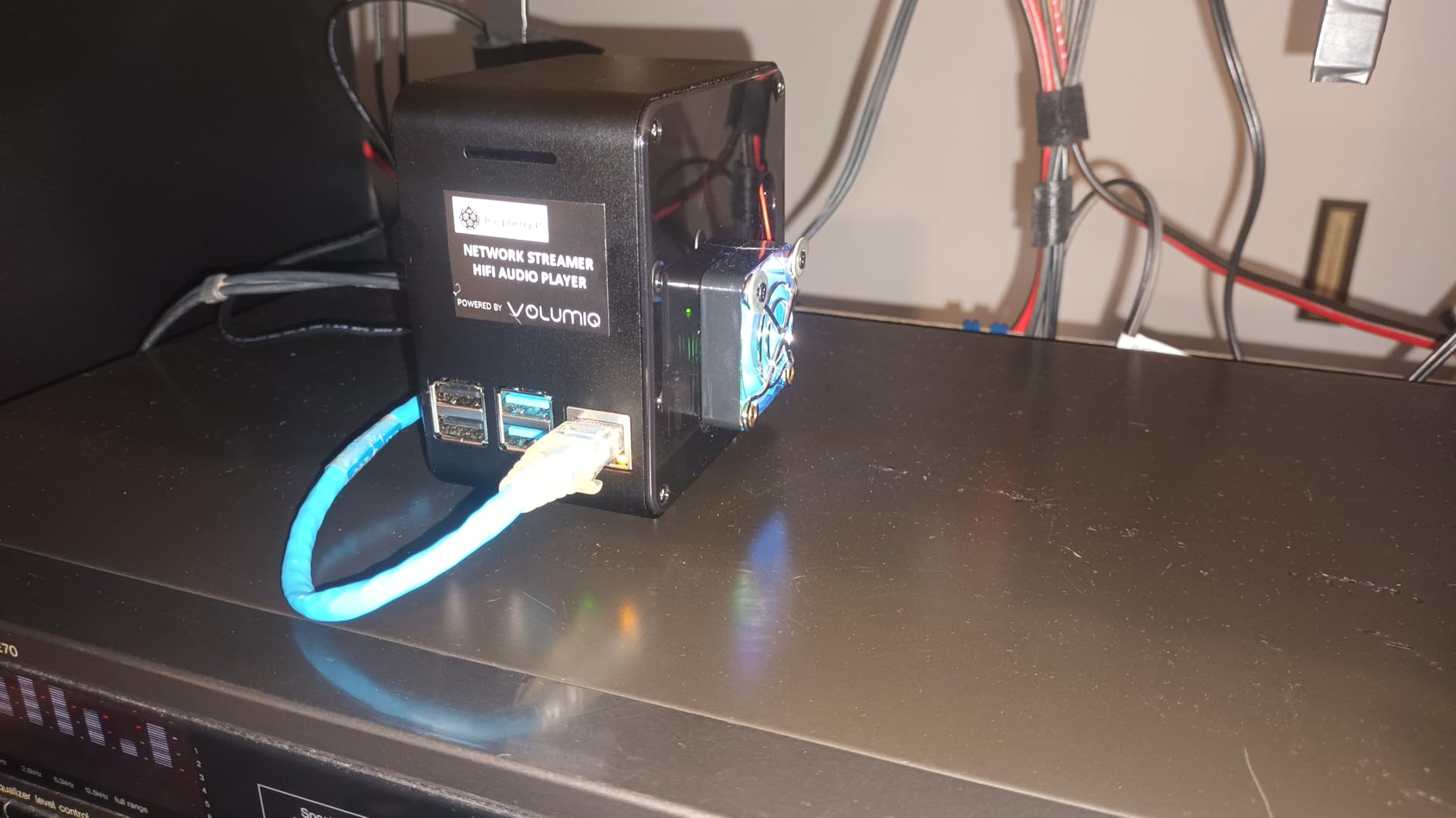 ElectroCookie Raspberry Pi 4 Case, Aluminum Mini Tower Case with Cooling Fan and Color Changing Ambient Light (Matte Black & Dark Gray) customer photo 2