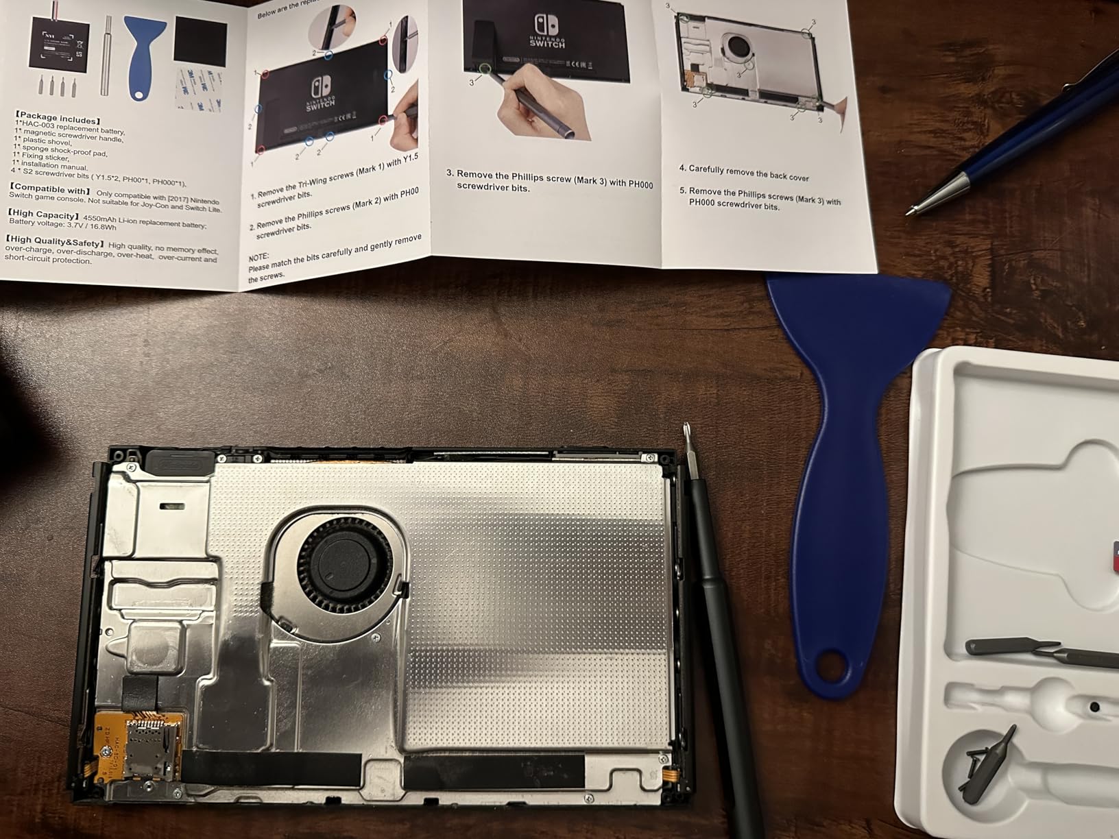 NYI Upgraded 4550mAh HAC-003 Battery Replacement Compatible with Nintendo Switch Console Handhold HAC-001, High Capacity Internal Battery with Installation Tools Kit customer photo 1