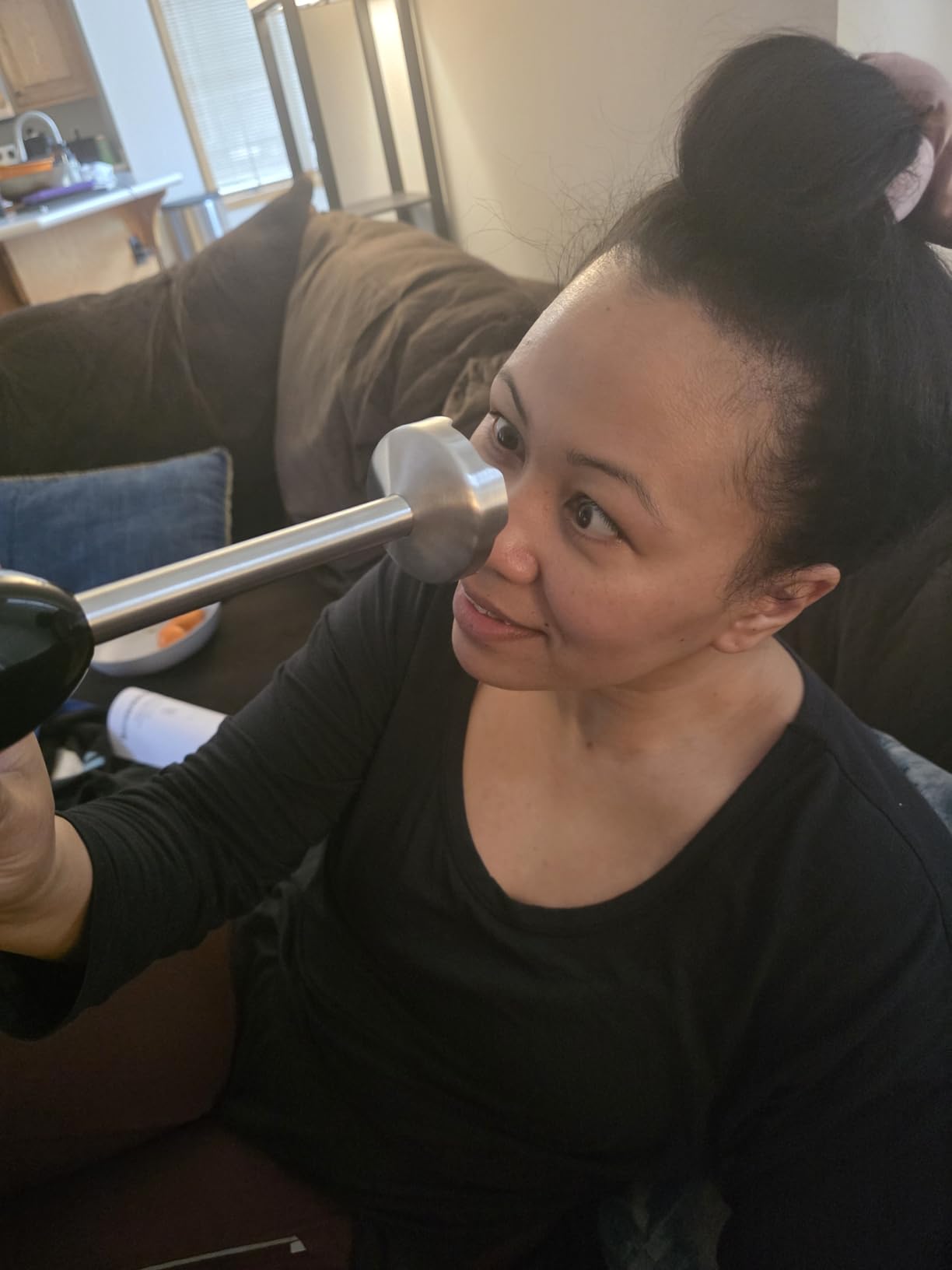 Bonsenkitchen Hand Blender, Immersion Blender with 2 Mixing Speed, Electric Handheld Mixer Portable Stick Mixer with Stainless Steel Blades for Soup, Smoothie, Puree, Baby Food customer photo 1