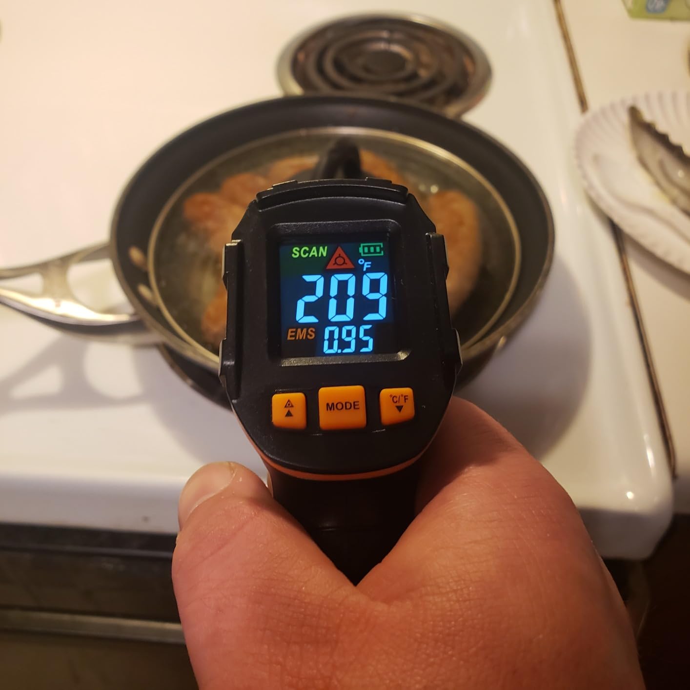 Mecurate Infrared Thermometer Gun -58°F to 1112°F, Laser Temperature Gun with Adjustable Emissivity, Max/Min/Hold for Cooking, BBQ, Freezer, Industrial Use, with Long Probe Meat Thermometer customer photo 1