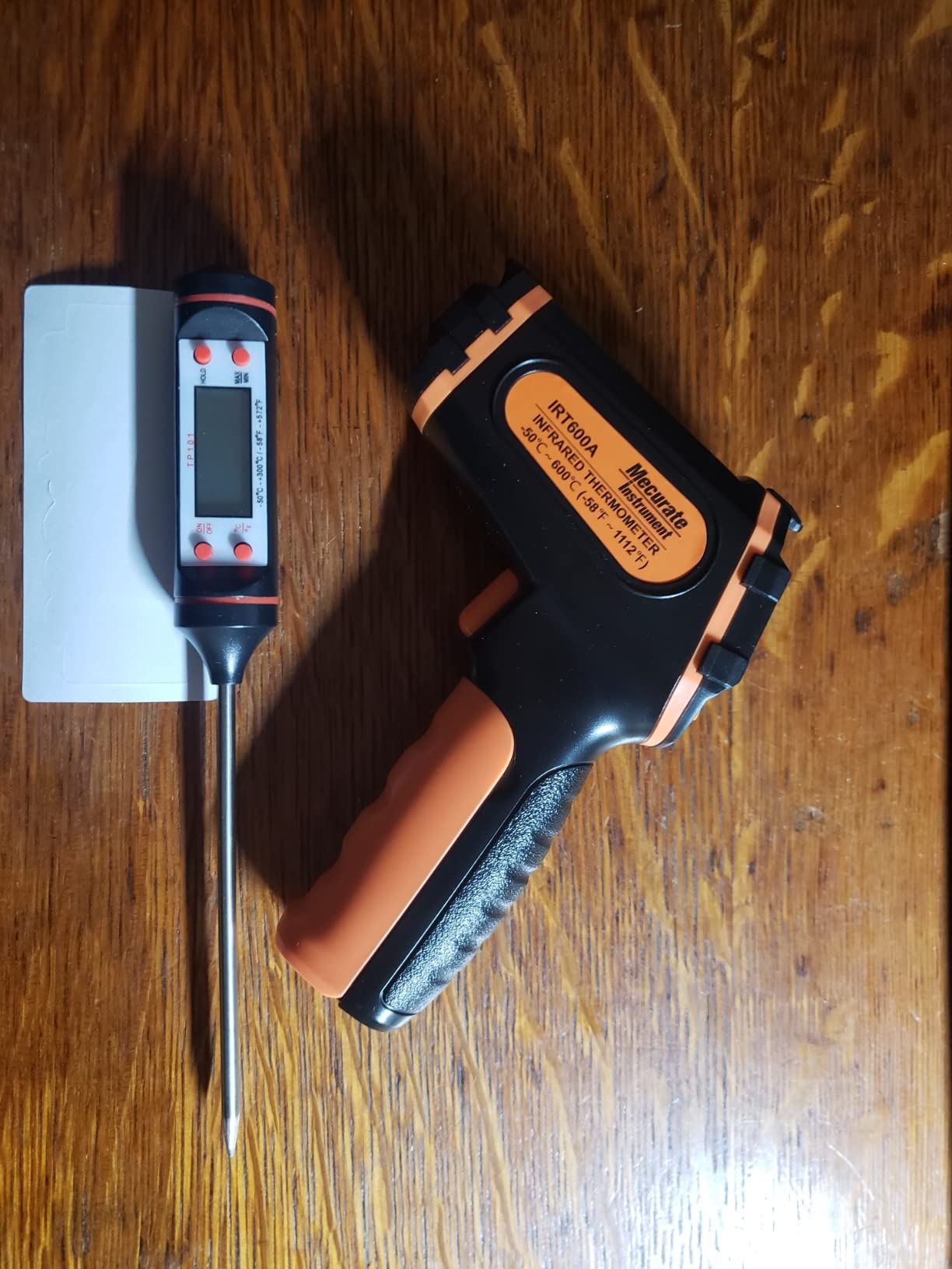 Mecurate Infrared Thermometer Gun -58°F to 1112°F, Laser Temperature Gun with Adjustable Emissivity, Max/Min/Hold for Cooking, BBQ, Freezer, Industrial Use, with Long Probe Meat Thermometer customer photo 2