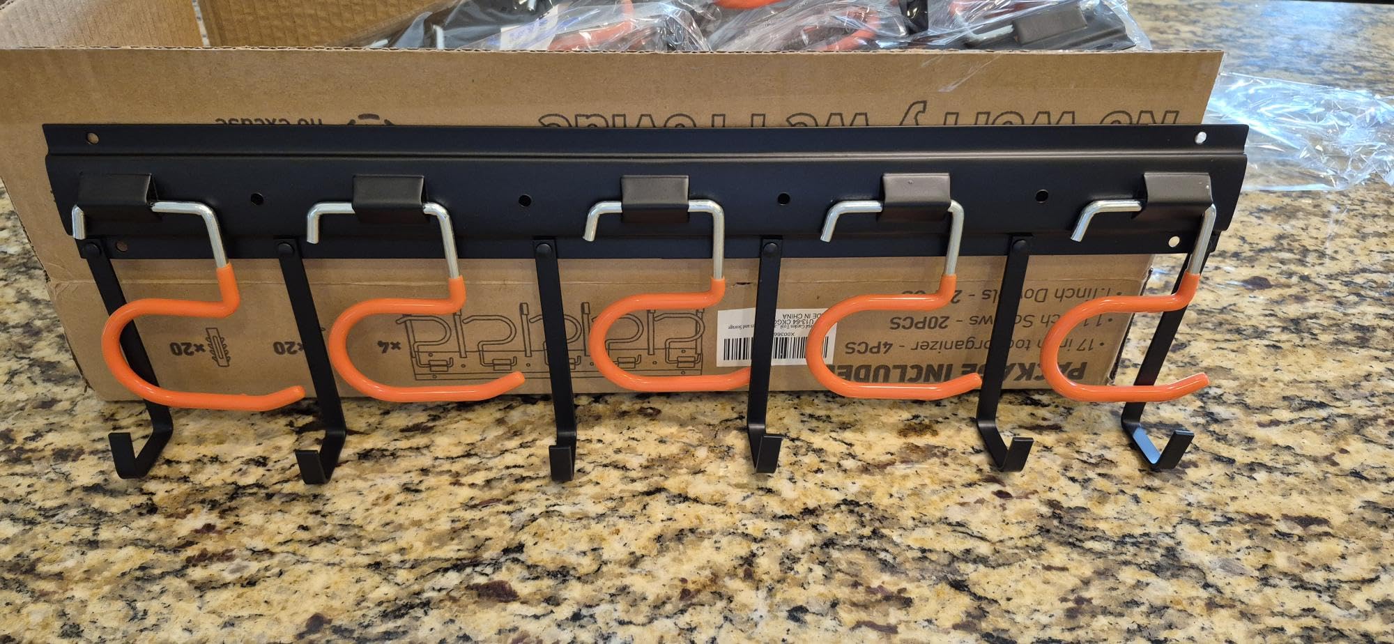 68'' All Metal Garden Tool Organizer Adjustable Garage Tool Organizer Wall Mount Garage Organizers and Storage with Heavy Duty Hooks Tool Hangers for Garage Wall, Shed, Garden customer photo 2