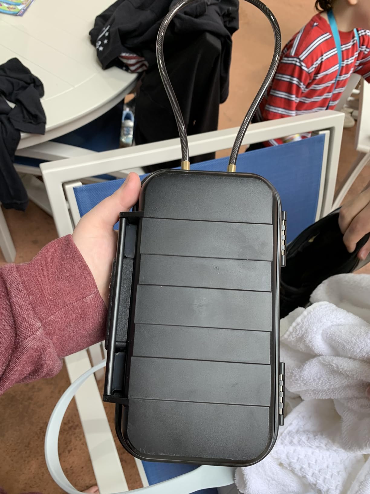 AMIR Portable Safe Box, Combination Security Case LockBox with Code, Waterproof Anti-Theft Mini Travel Safe Box with Removable Chain, Portable Lock Box for Home, Office, Christmas customer photo 2