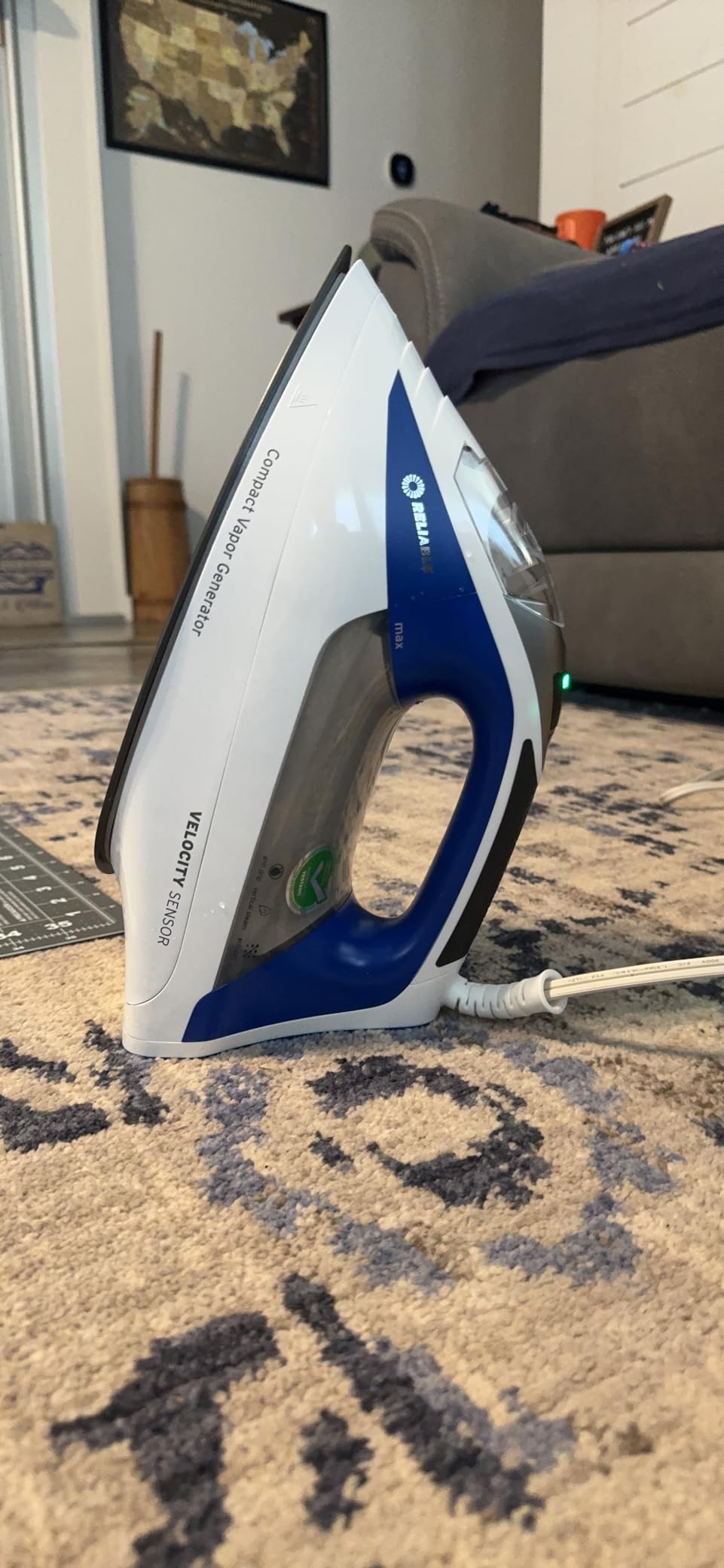 Reliable Velocity 240IR Steam Iron for Sewing, Quilting and Clothes, 1800W Compact Vapor Generator, Leak Free Continuous Steam, Touch Activated Control, Scratch Resistant and Easy to Clean Soleplate customer photo 1
