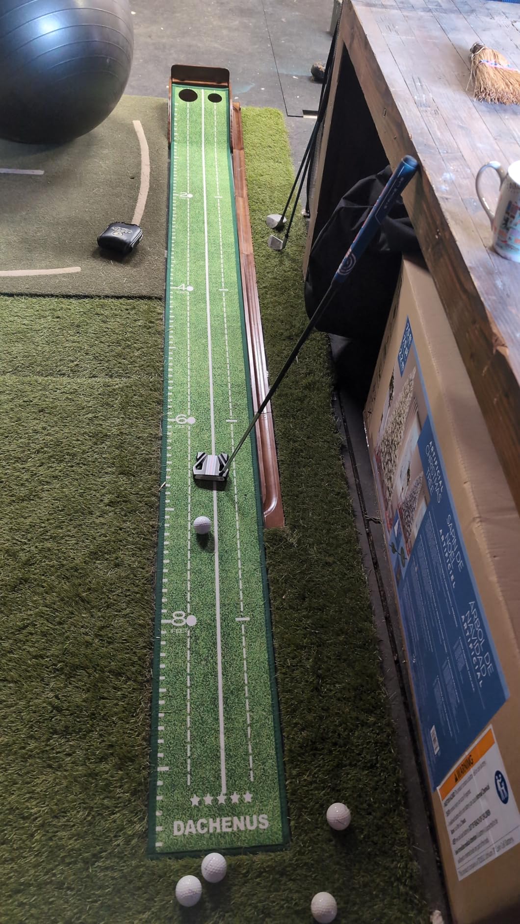 Dachenus Putting Green Indoor Mat Outdoor Golf Putting Mat with Automatic Ball Return - Ideal for Home, Office, and Outdoor Use customer photo 1