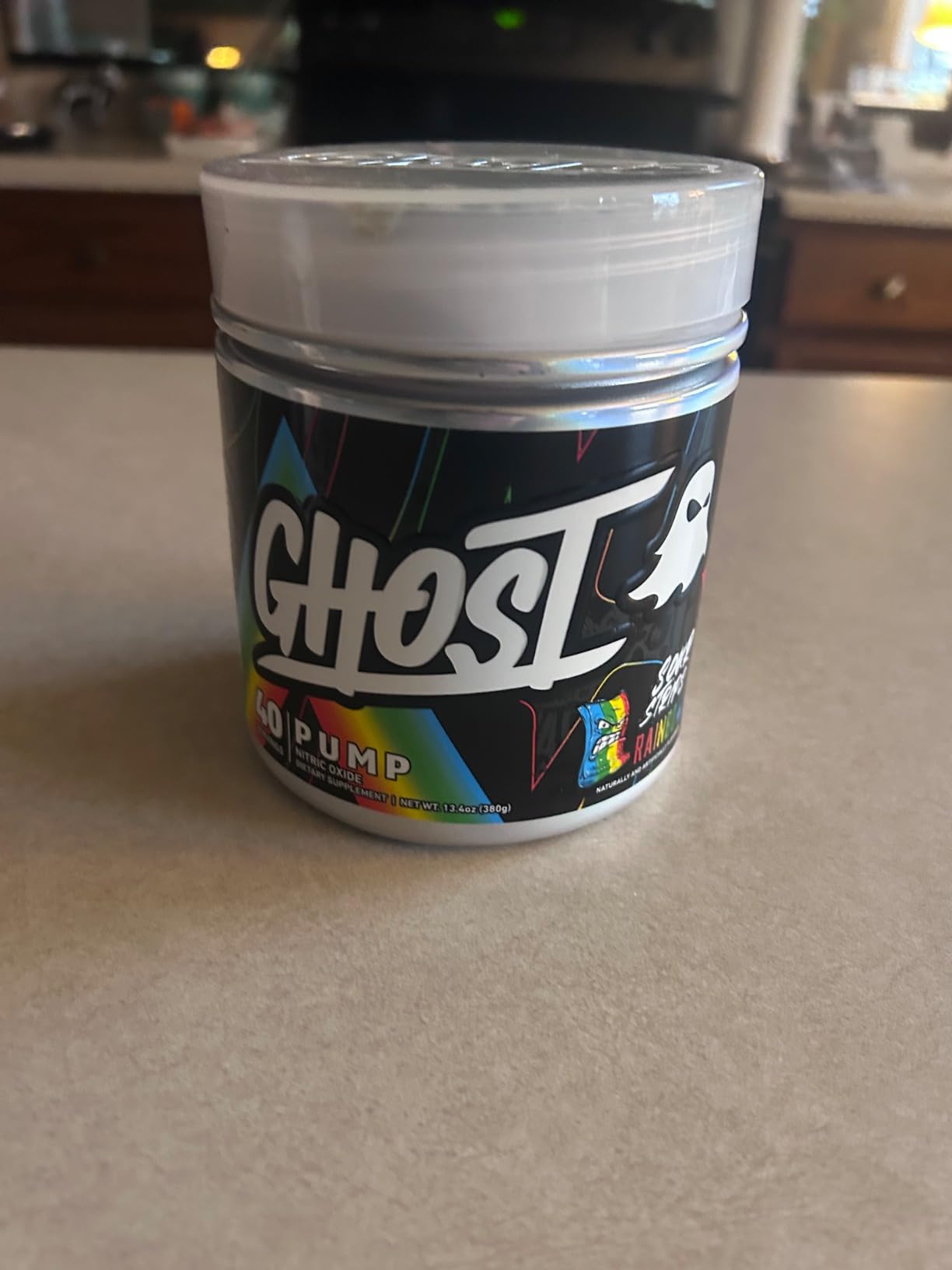 GHOST Pump Nitric Oxide Powder, Peach - 40 Servings - Sugar-Free & Stim-Free Pre-Workout Supplements - L-Citrulline, Arginine Nitrate & L-Glutathione - Soy & Gluten-Free, Vegan customer photo 2