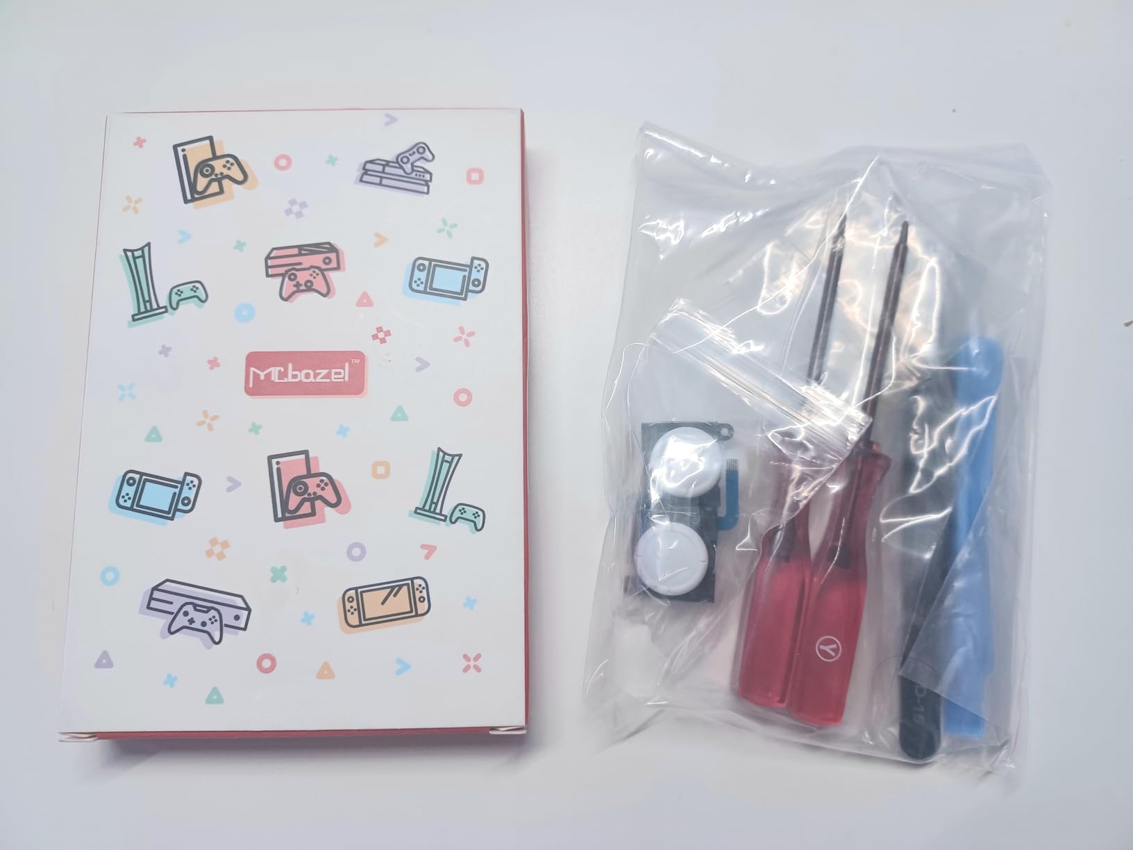 Mcbazel Joycon Joystick Replacement for Nintendo Switch, Switch OLED, Switch Lite(NOT for Switch 2) - 3D Replacement Joystick Analog Thumb Stick with +&Y-Screwdriver, Pry Tool, Tweezer Kit customer photo 2