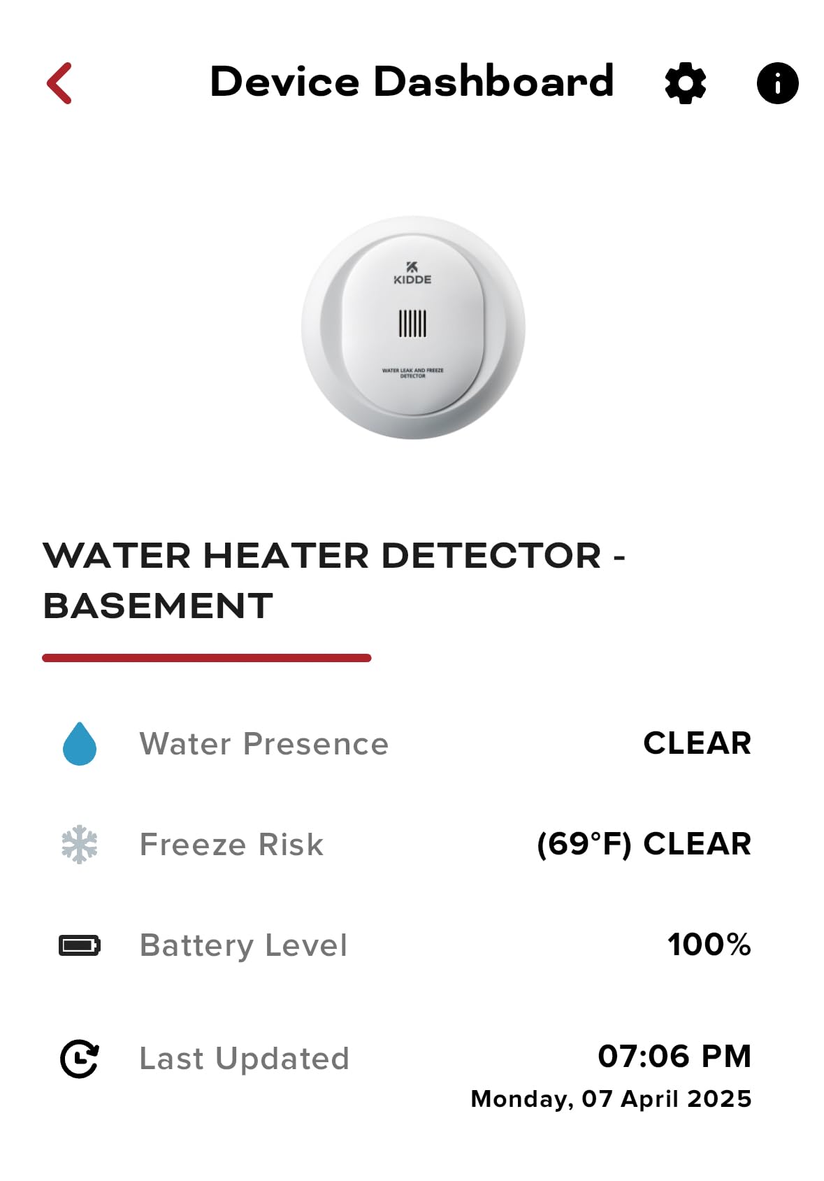 Kidde WiFi Water Leak Detector & Freeze Alarm, Alexa Device, Smart Leak Detector for Homes with App Alerts, White customer photo 1