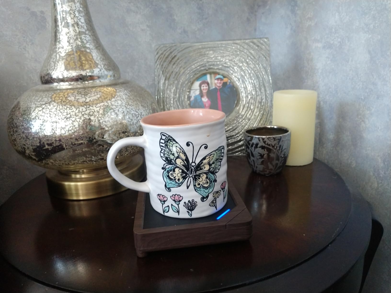 Coffee Mug Warmer with 2 USB Charging Ports: Auto Shut-Off Candle Wax Warmer - Heated Beverage Coffee Accessories for Home Office Desk - U1 Black customer photo 1