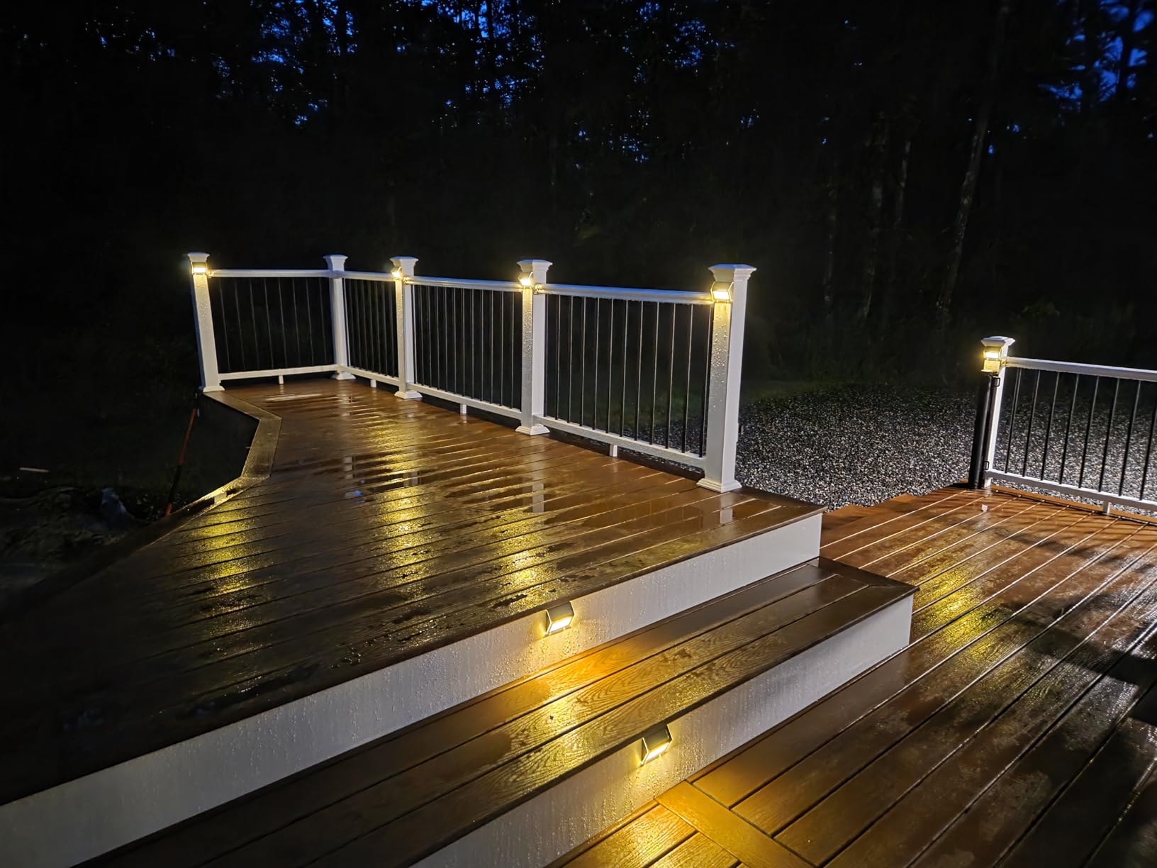 XLUX Solar Lights for Steps Decks Pathway Yard Stairs Fences, LED lamp, Rainproof, Black Metal Housing, 6 Pack customer photo 2