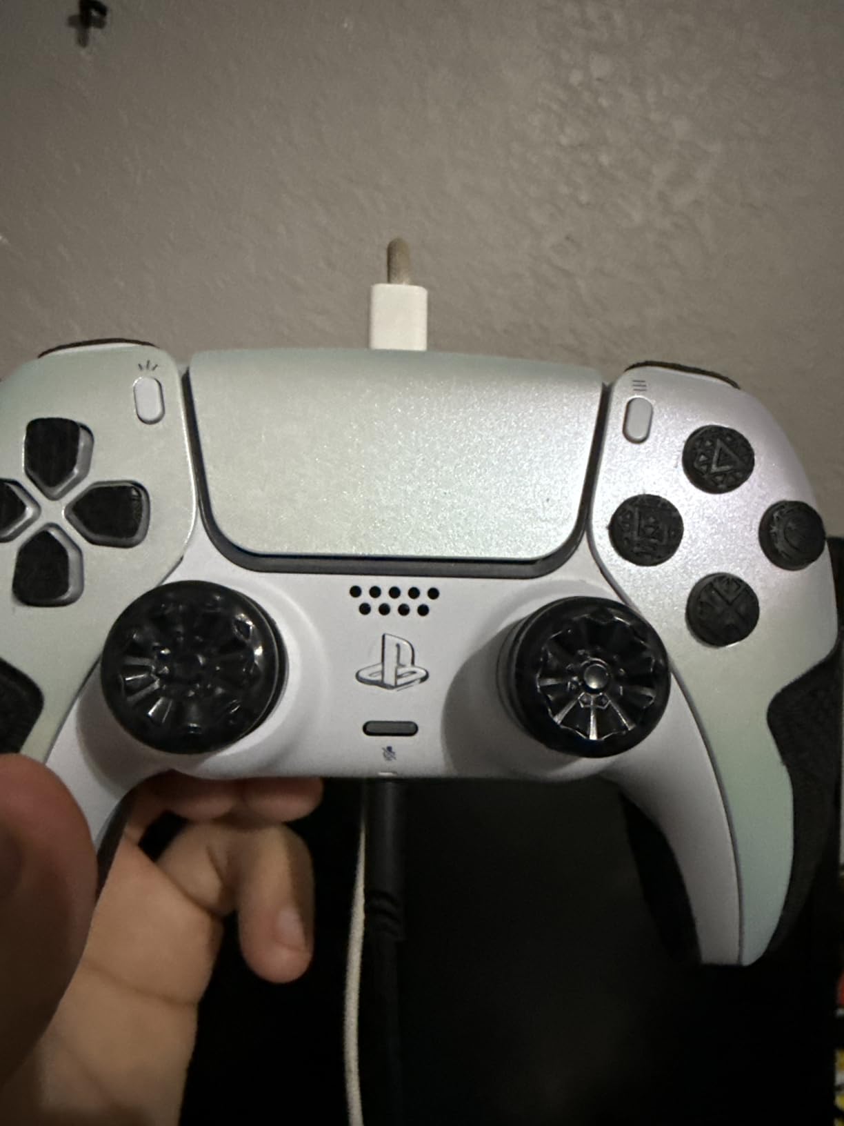 KontrolFreek FPS Freek Galaxy Black for PlayStation 4 (PS4) and PlayStation 5 (PS5) | Performance Thumbsticks | 1 High-Rise, 1 Mid-Rise | Black (Limited Edition) customer photo 1