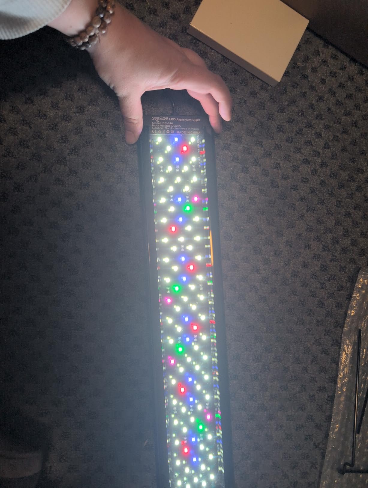 SEAOURA Led Aquarium Light for Plants-Full Spectrum Fish Tank Light with Timer Auto On/Off, 18-24 Inch, Adjustable Brightness, White Blue Red Green Pink LEDs with Extendable Brackets for Freshwater customer photo 1