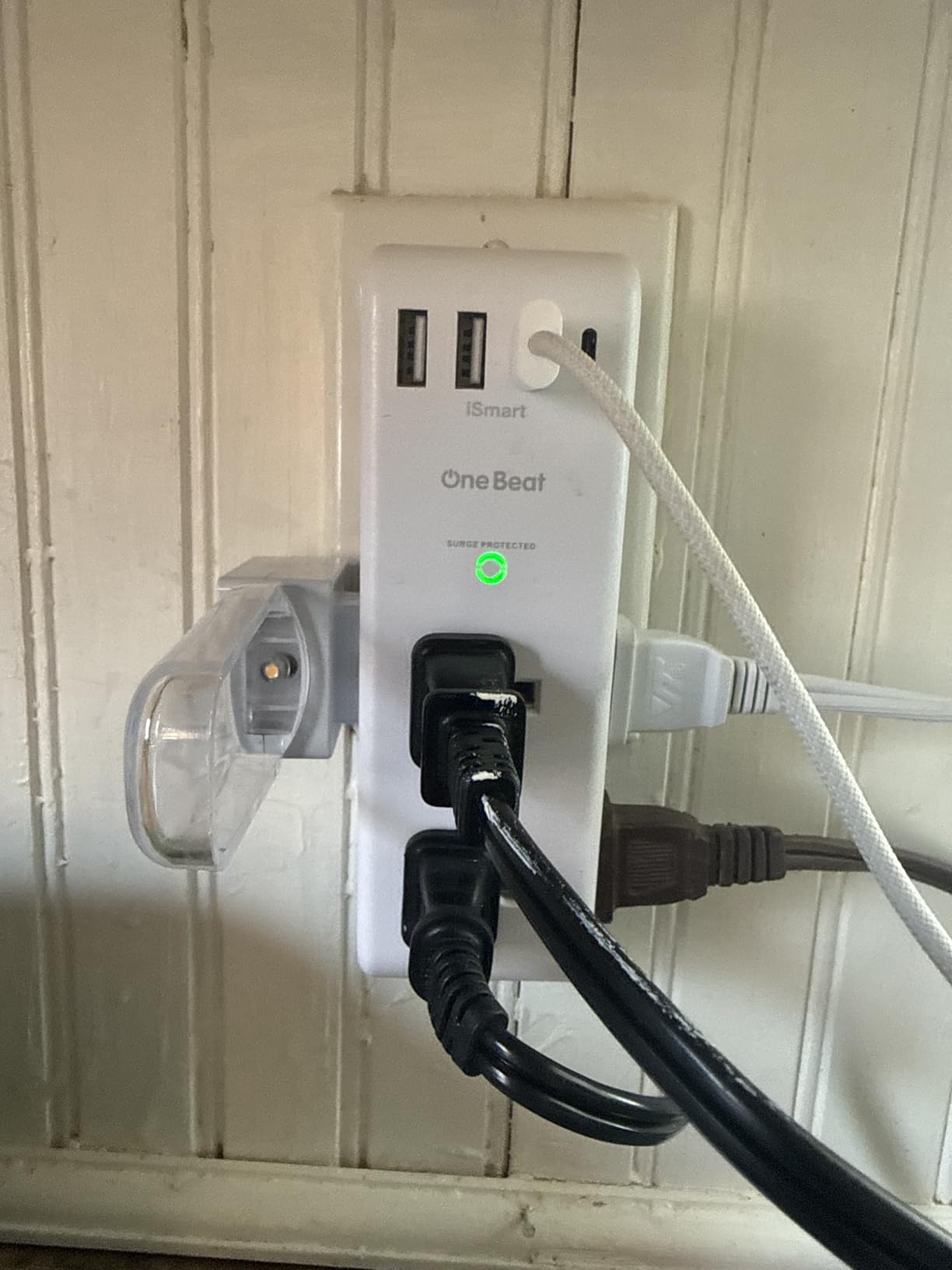 Surge Protector Outlet Extender - with Rotating Plug, 6 AC Multi Plug Outlet with 4 USB Ports (2 USB C), 1800J Wall Charger, 3-Sided Power Strip with Spaced Outlet Splitter for Home, Office, Travel customer photo 2