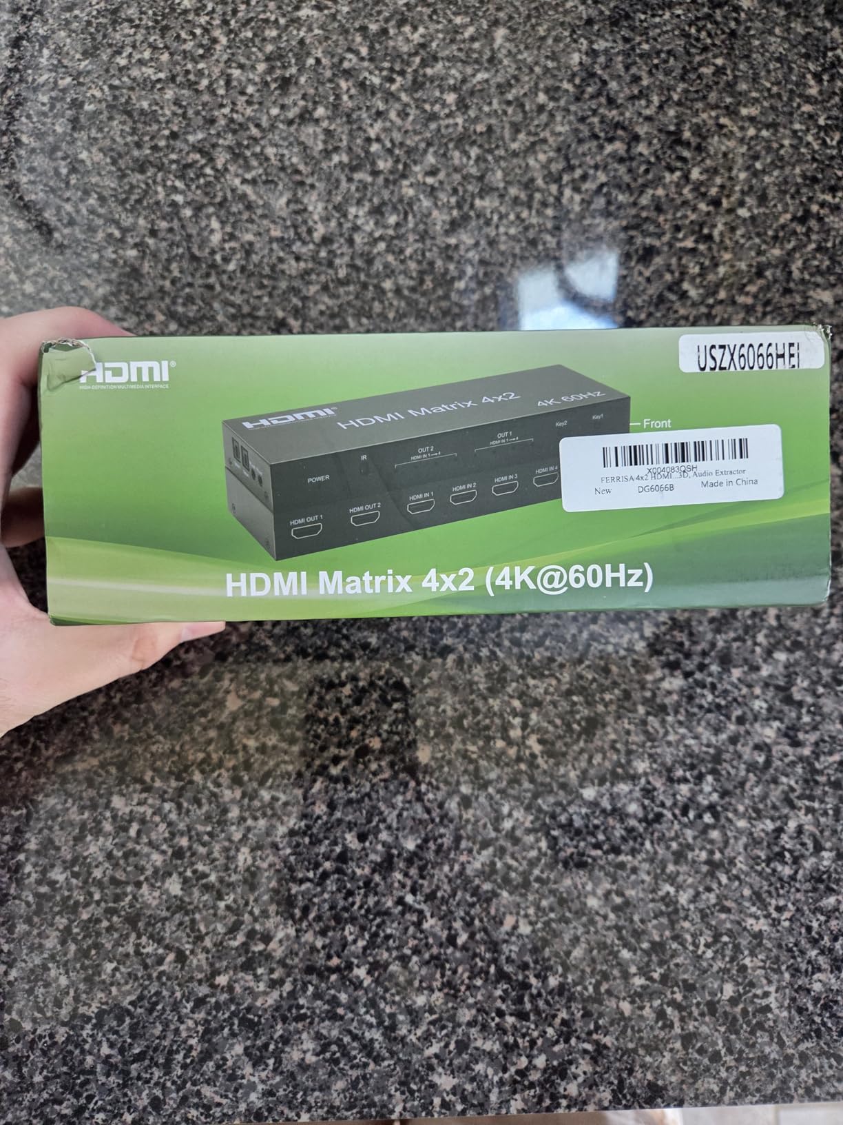 FERRISA 8K 4X2 HDMI Matrix 4 in 2 Out HDMI 2.1 Matrix HDMI Video Switcher Splitter +Optical & L/R Audio Output,Support 4K 120Hz,HDR10 HDCP2.3 Dol-by Vision Atmos SPDIF 5.1CH ARC CEC with IR Remote customer photo 2