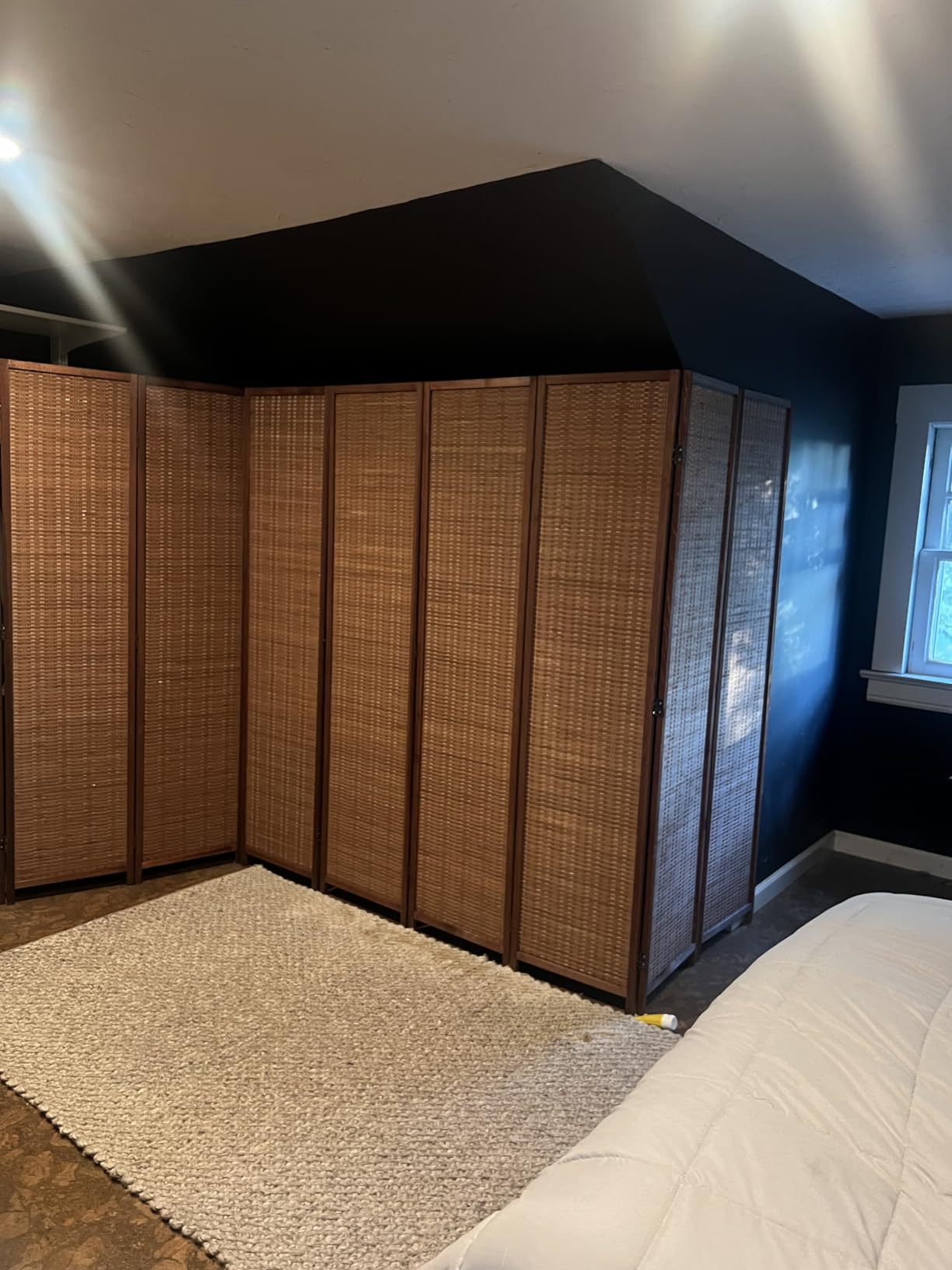 6 Panel Bamboo Room Divider - 5.6 ft Tall Folding Privacy Screen, Natural Brown Freestanding Partition Wall for Room Separation (67 x 92.1 inches) customer photo 1