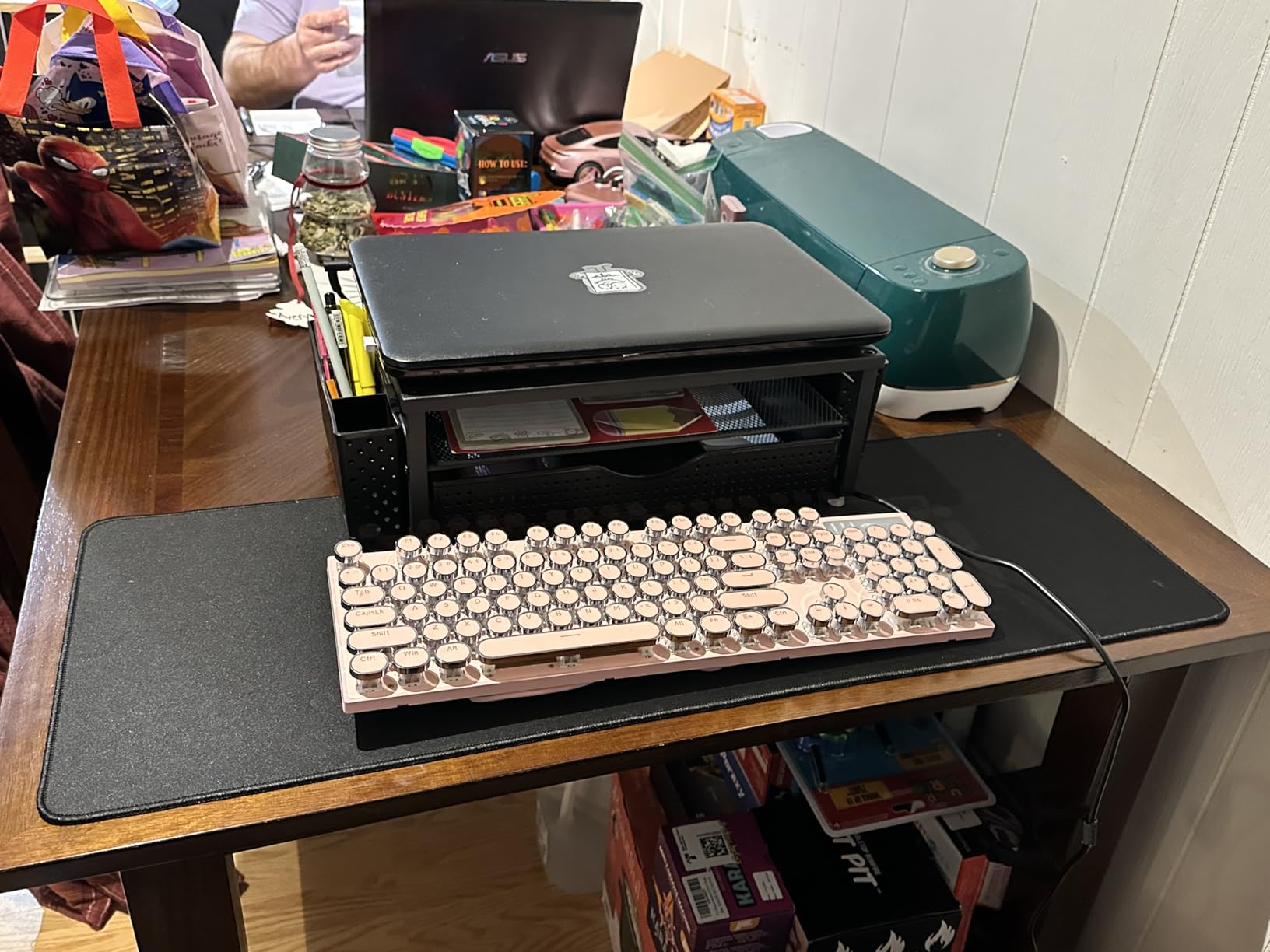 Extra Large Mouse Pad 31.5 x 11.8 in, Gaming Mousepad with Stitched Edges, Premium Microfiber Cloth Surface, Waterproof Non-Slip Base Keyboard Desk Mat for Home Office Gaming, Black customer photo 2