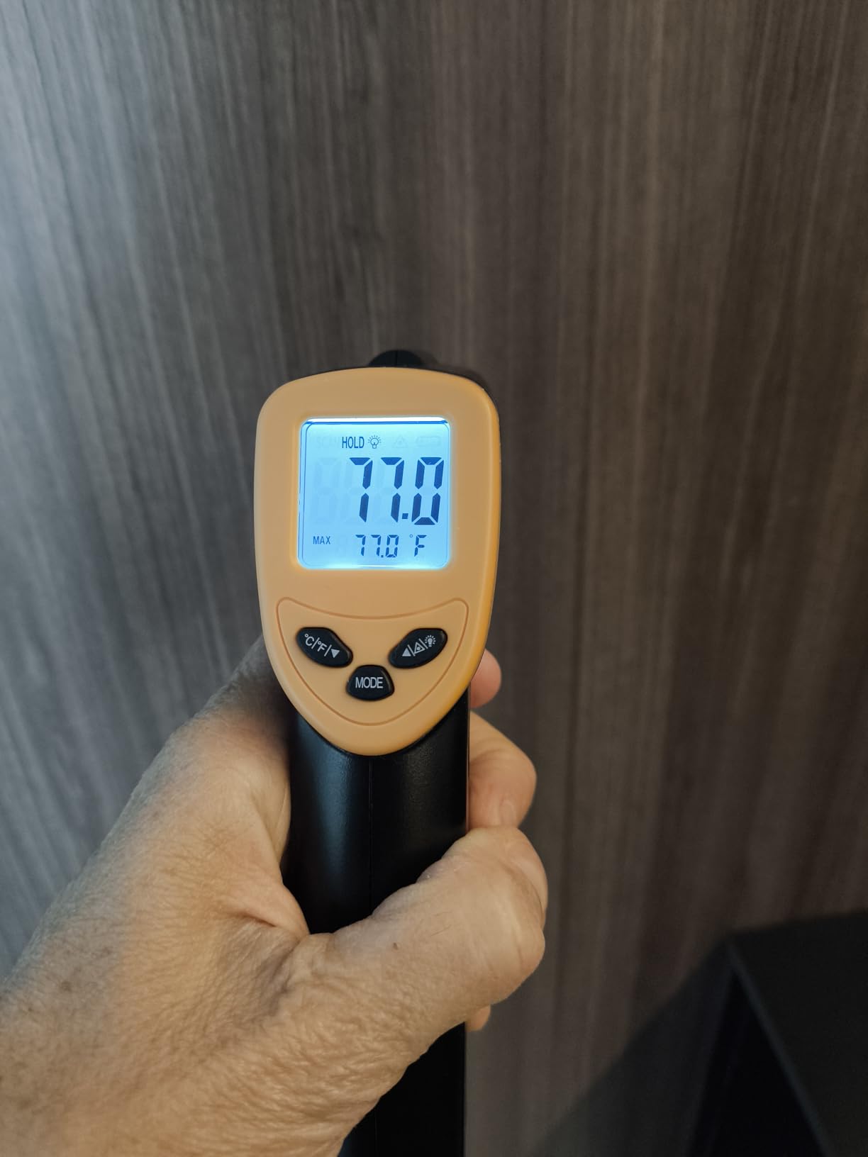 Etekcity Infrared Thermometer Laser Temperature Gun 774, Meat Food Candy Oven Thermometer for Griddle Accessories, Heat Gun for Cooking Refrigerator Tools, Adjustable Emissivity & Max Measure, Yellow customer photo 1