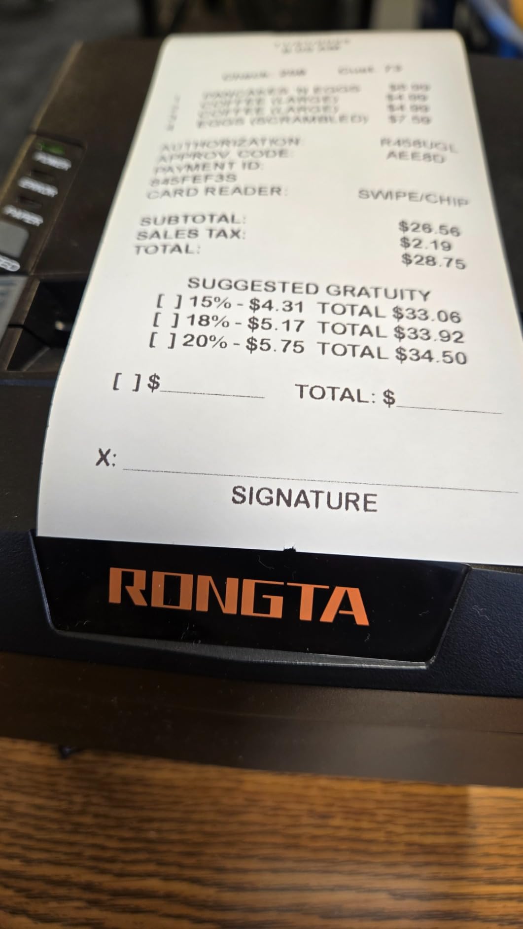 Rongta POS Receipt Printer, 80mm Thermal Printer with USB/Serial/Ethernet and Auto Cutter for Kitchen and Retail Use, Cash Drawer Support for Windows/Mac/Linux (RP327) customer photo 1