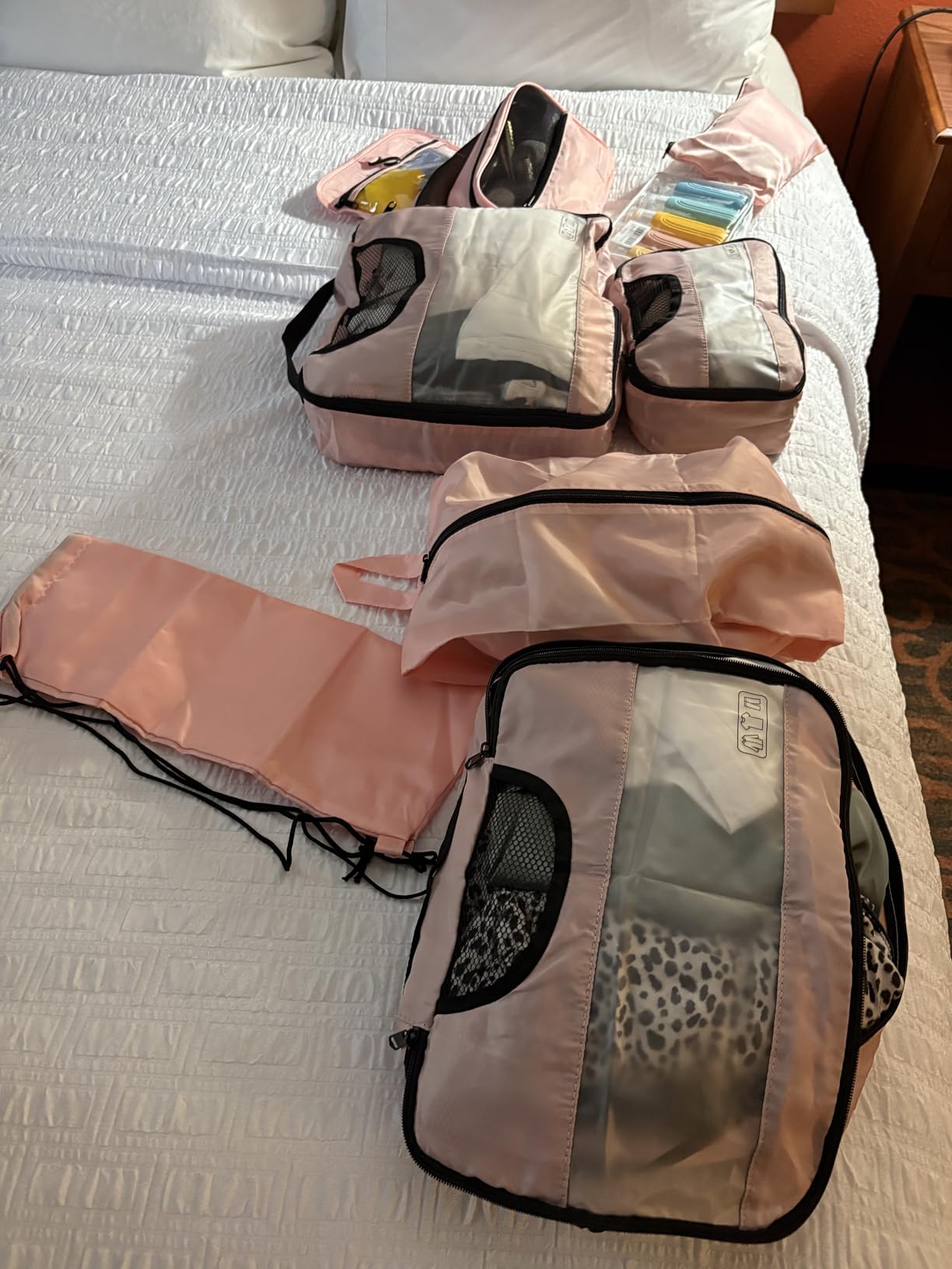 Veken 8 Set Packing Cubes for Travel Essentials, Pink Suitcase Organizer Bags in 4 Sizes, Carry-On Luggage Accessories with Large Laundry & Hanging Toiletry Bag customer photo 2