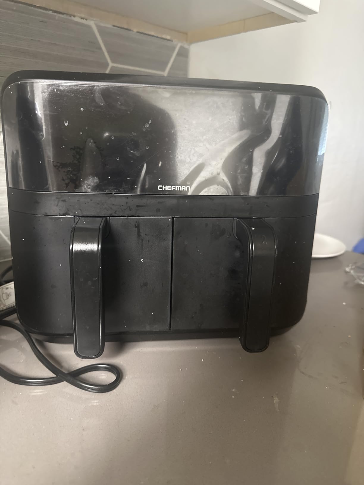 Chefman 6 Quart Dual Basket Air Fryer - Digital Touchscreen, Smart Sync Finish, Hi-Fry, Auto Shutoff, 2 Independent 3QT Nonstick Dishwasher-Safe Frying Baskets - Digital Double Air Fryer - Black customer photo 1