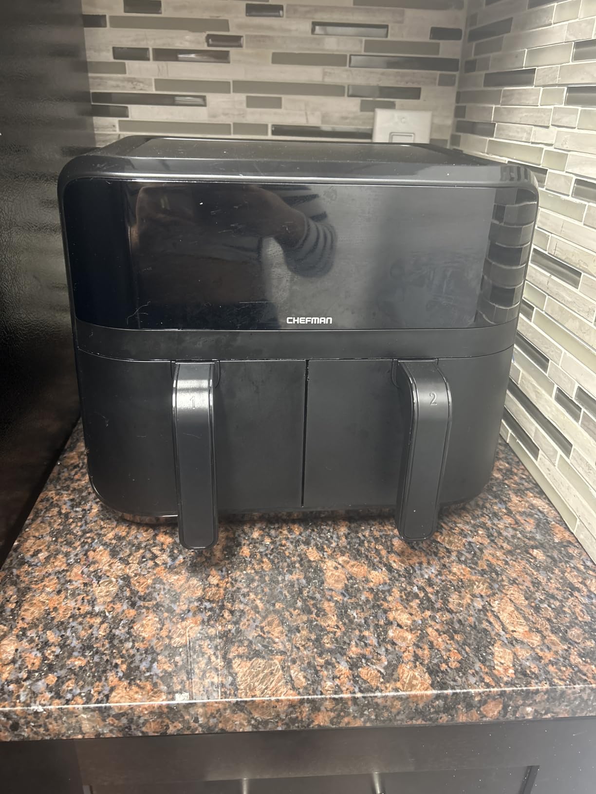 Chefman 6 Quart Dual Basket Air Fryer - Digital Touchscreen, Smart Sync Finish, Hi-Fry, Auto Shutoff, 2 Independent 3QT Nonstick Dishwasher-Safe Frying Baskets - Digital Double Air Fryer - Black customer photo 2