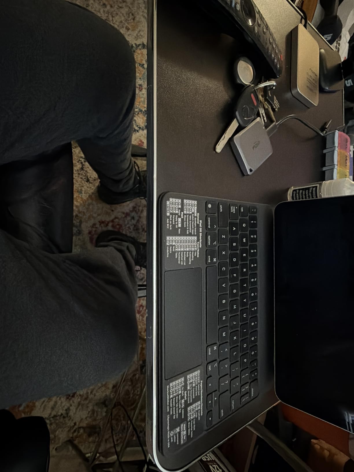 FoldWise Upgraded Folding TV Tray Table - Extra Large & Sturdy Laptop Table for Couch, Height & Angle Adjustable Desk for Dinner, Work & TV - Includes Footrest, Cup Holder, iPad Holder & Edge Stopper customer photo 1